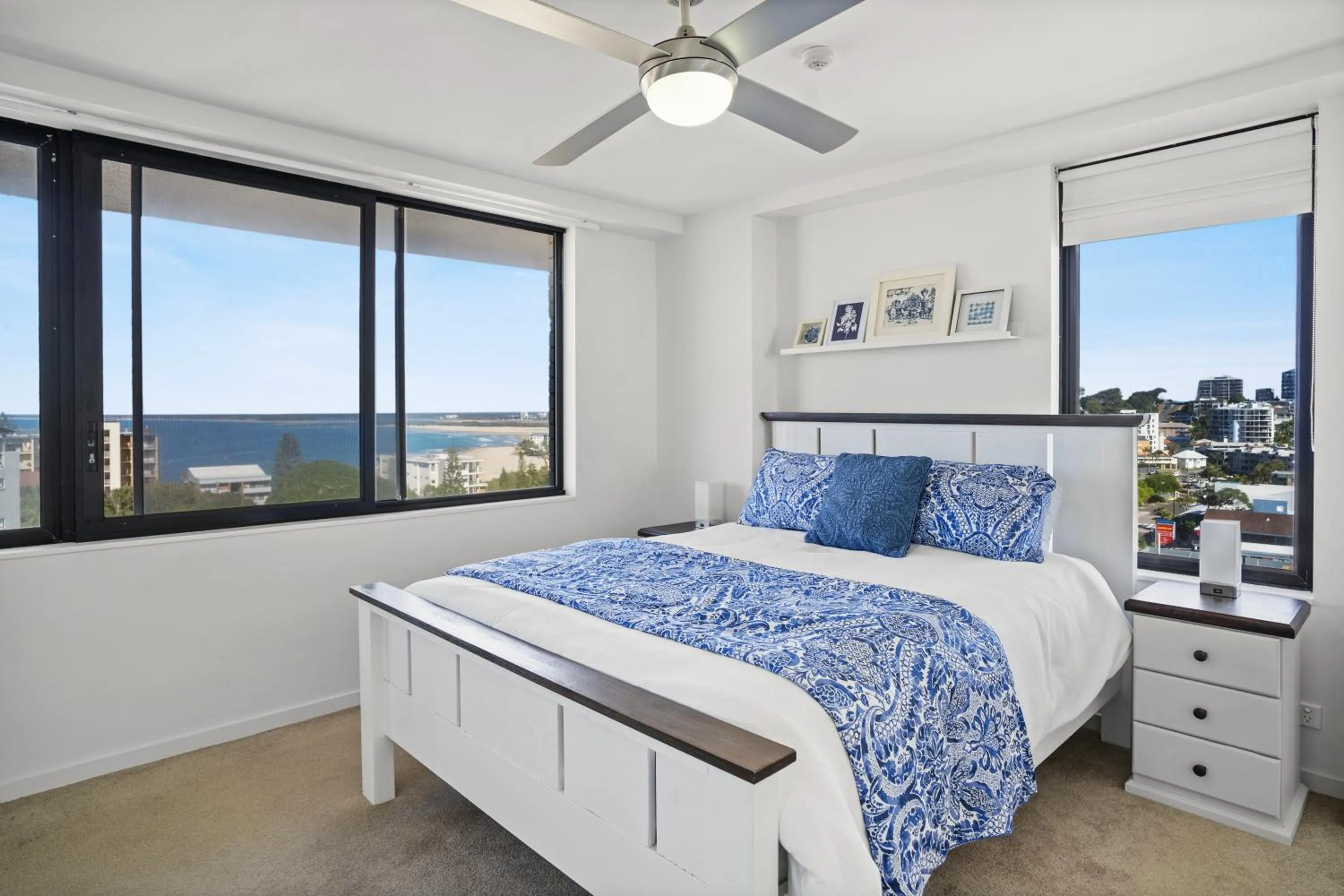 Bedroom, Bed in Burgess @ Kings Beach Apartments