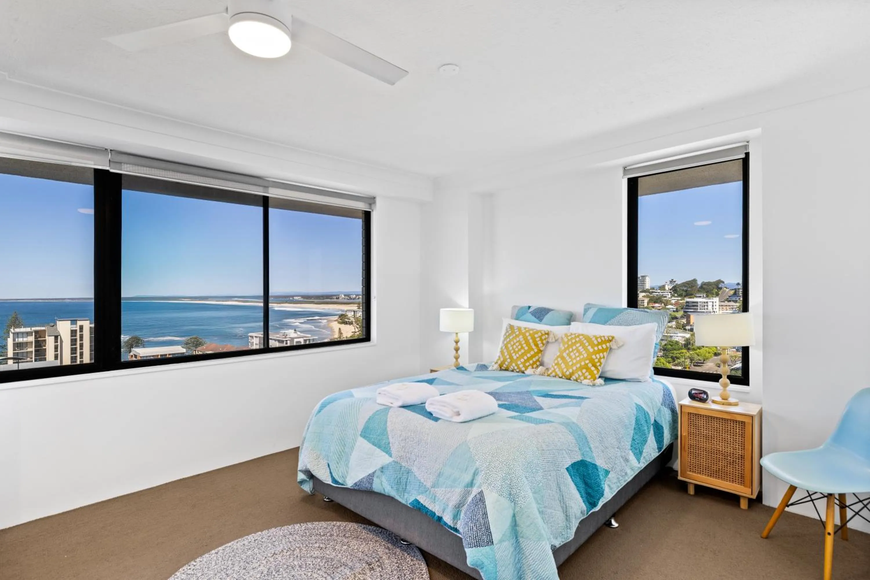 Bedroom, Bed in Burgess @ Kings Beach Apartments