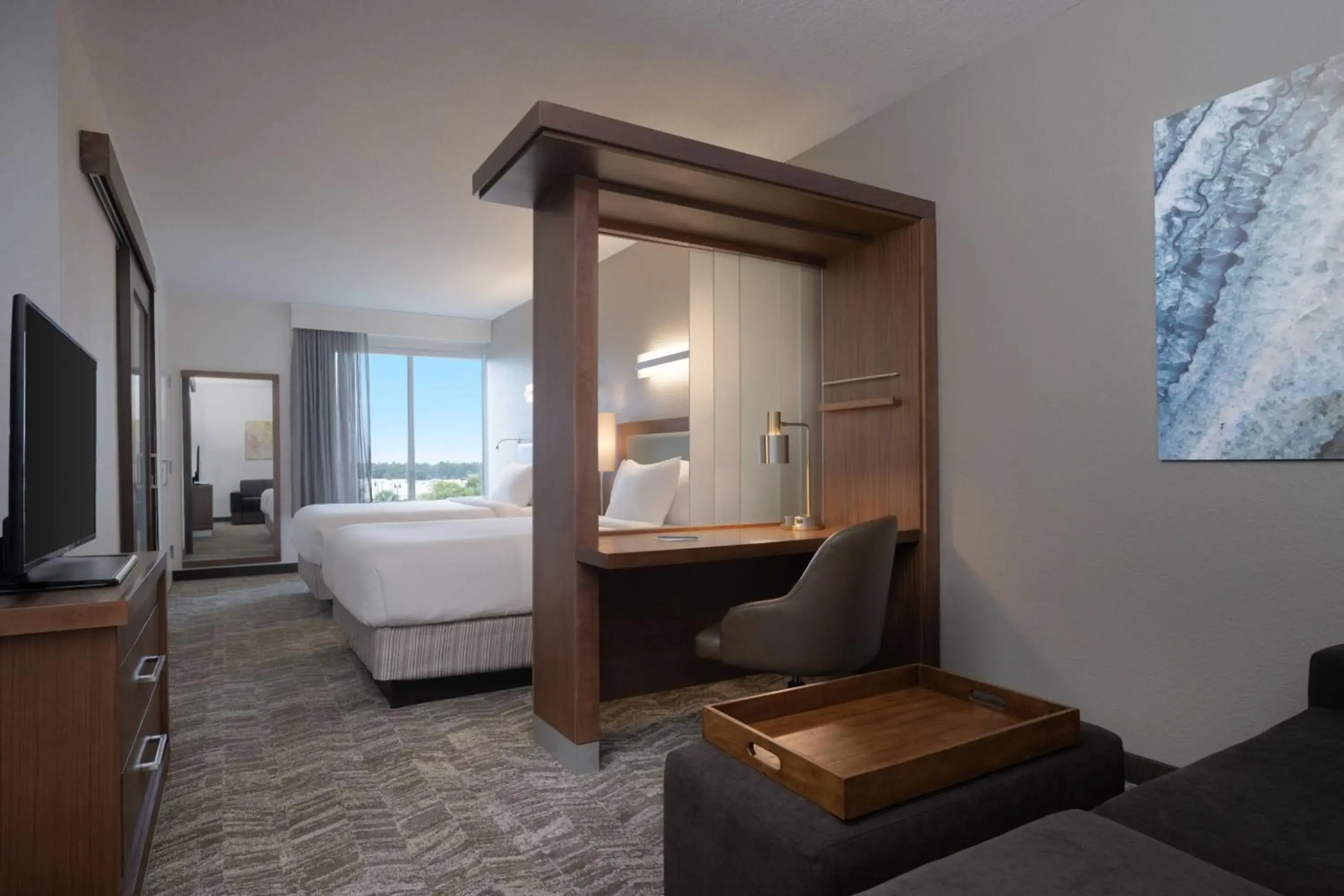 Queen Suite with Sofa Bed - Hearing Accessible in SpringHill Suites by Marriott Orlando at FLAMINGO CROSSINGS Town Center-Western Entrance Queen Suite with Sofa Bed - Hearing Accessible in SpringHill Suites by Marriott Orlando at FLAMINGO CROSSINGS Town Center-Western Entrance