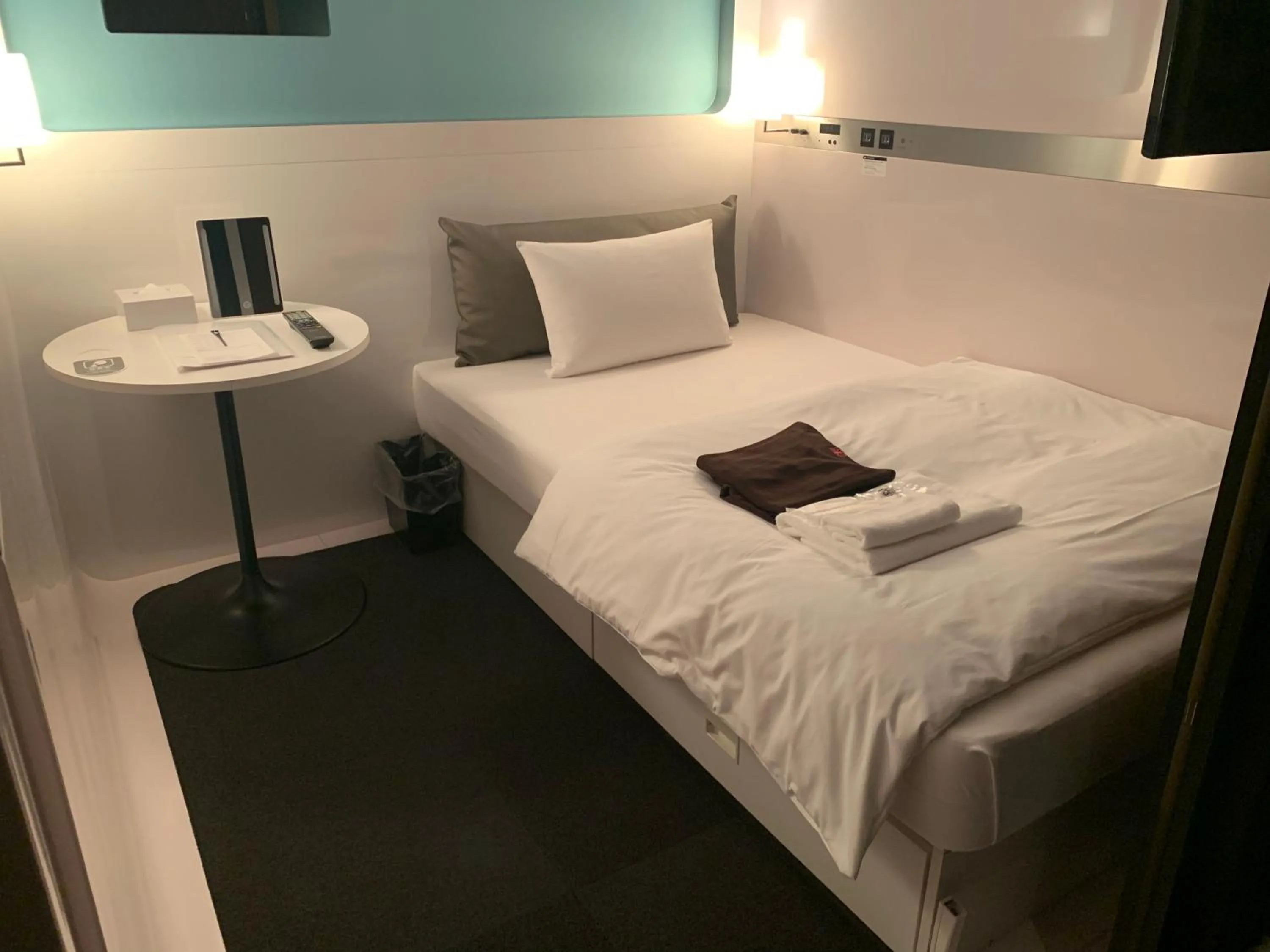 Photo of the whole room, Bed in First Cabin Shinbashi Atagoyama