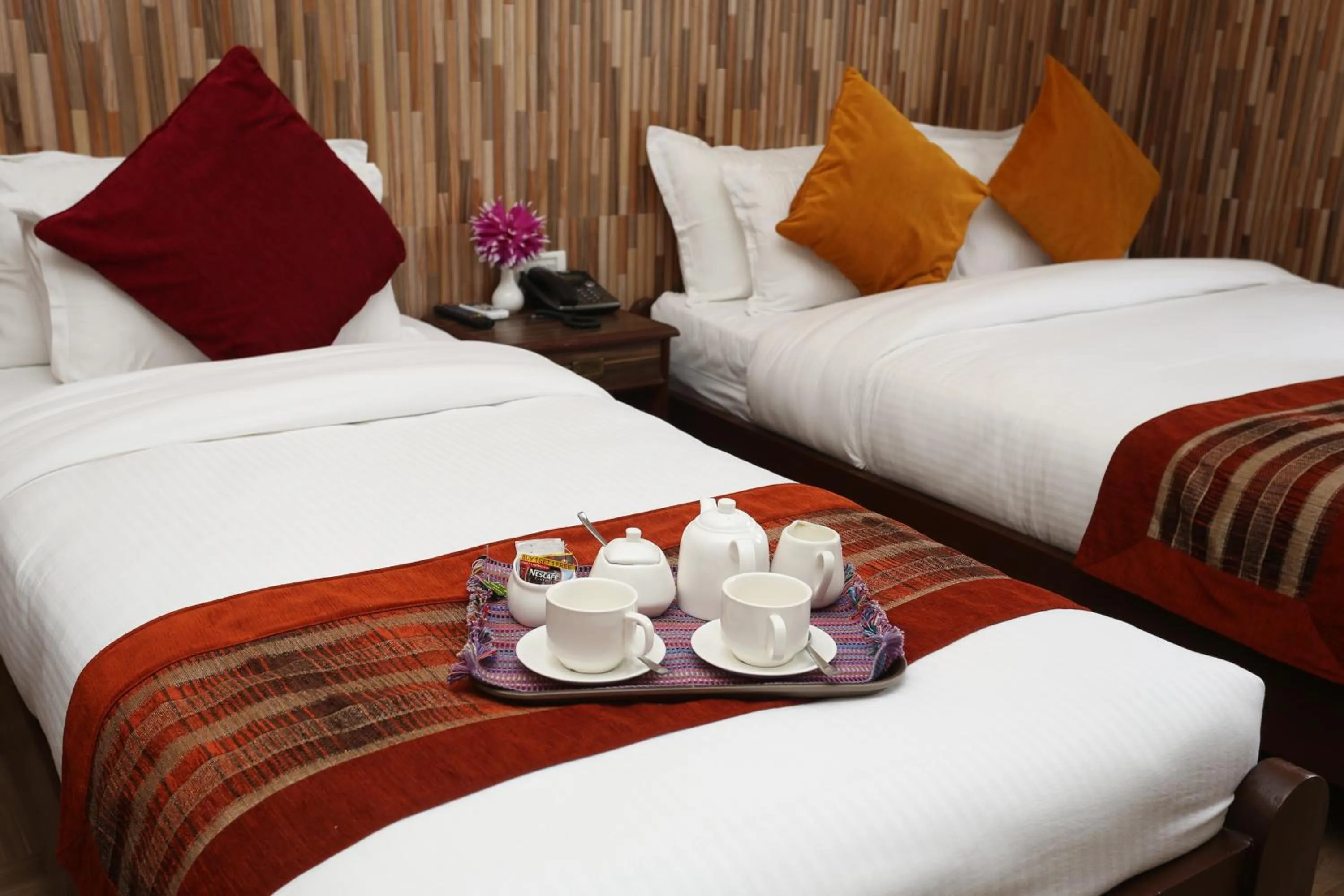 Coffee/tea facilities, Bed in Pokhara Choice Inn