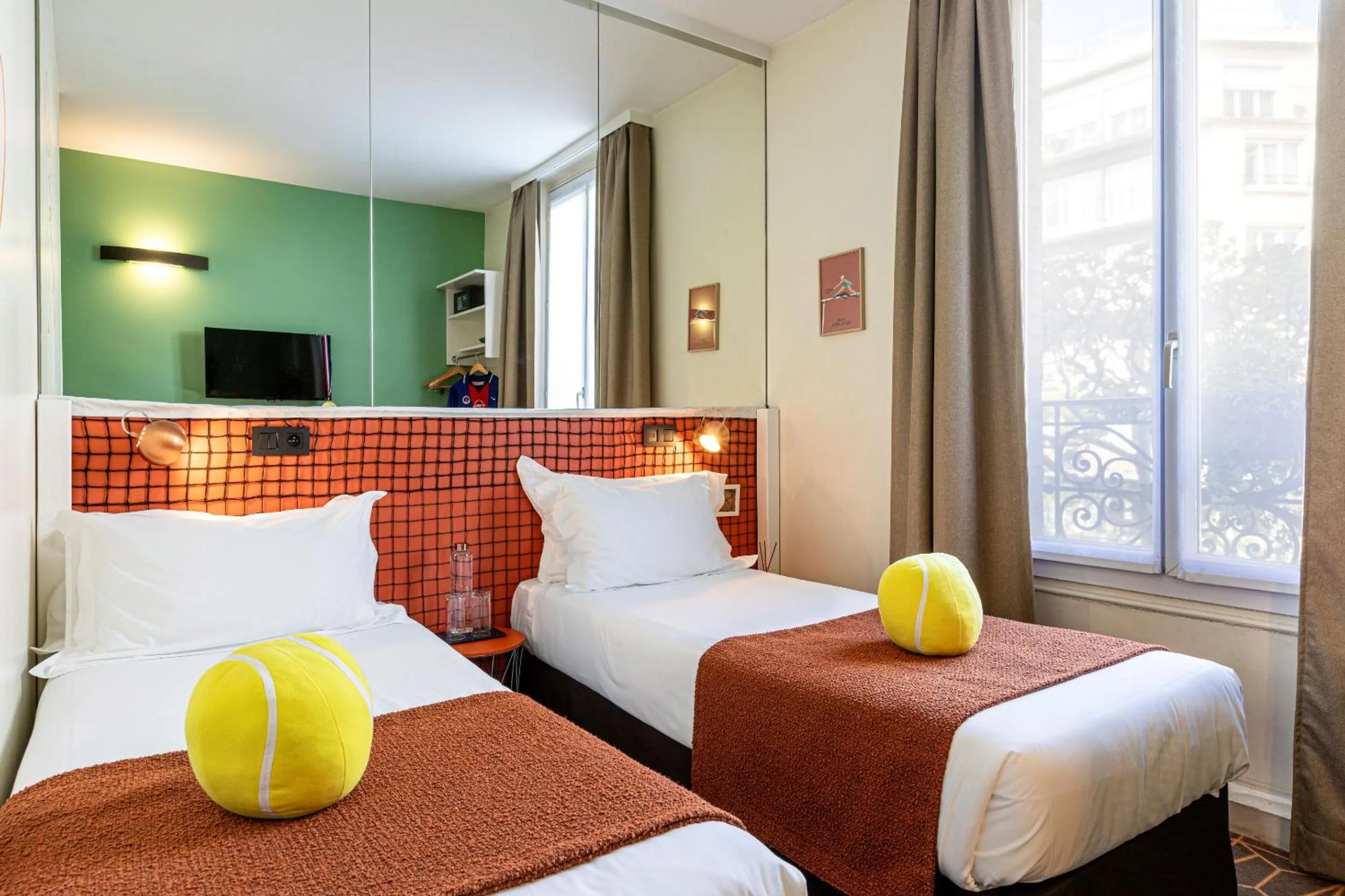 Bed in Hotel Olympic Paris Boulogne by Patrick Hayat
