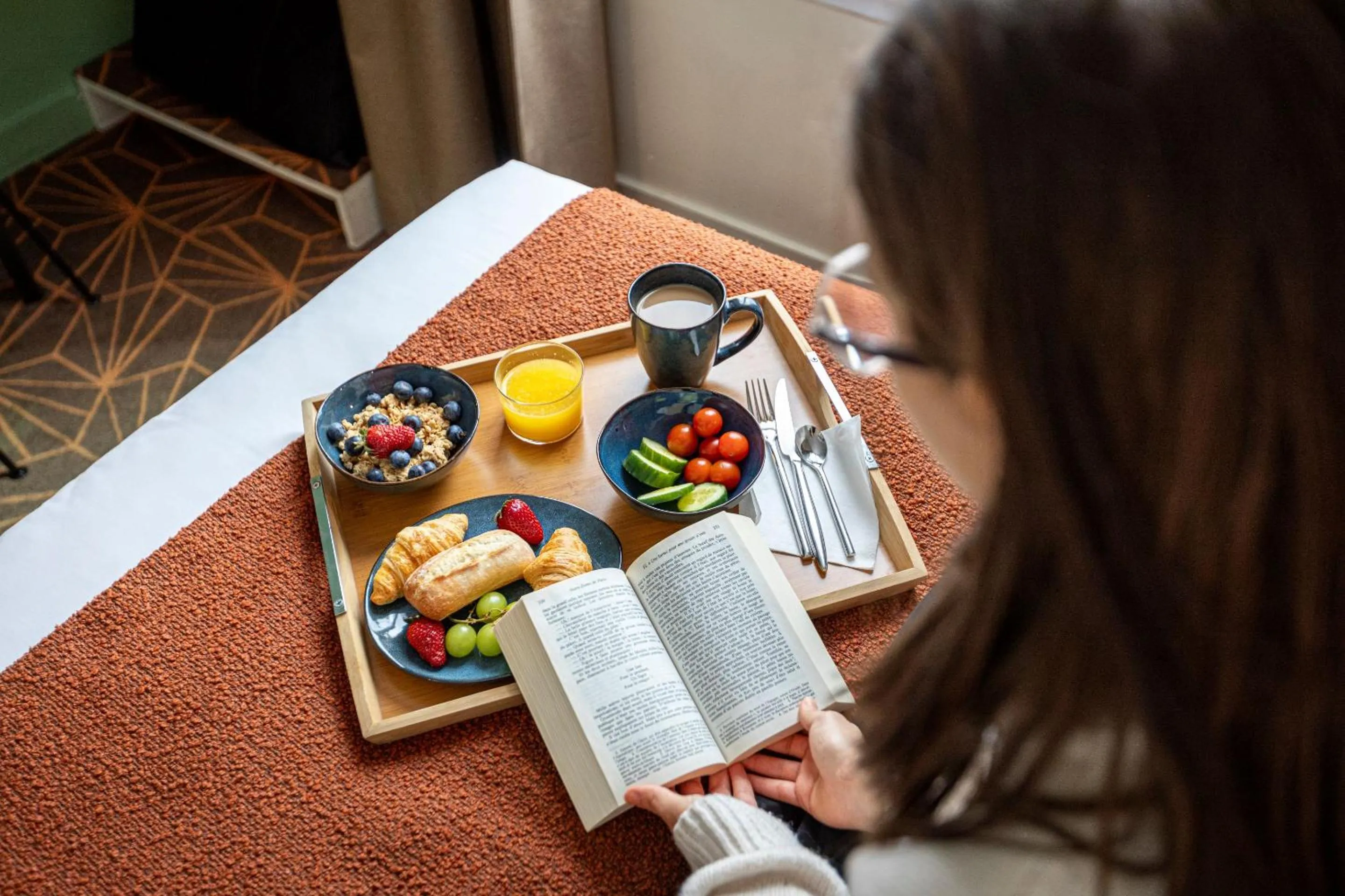 Bed in Hotel Olympic Paris Boulogne by Patrick Hayat