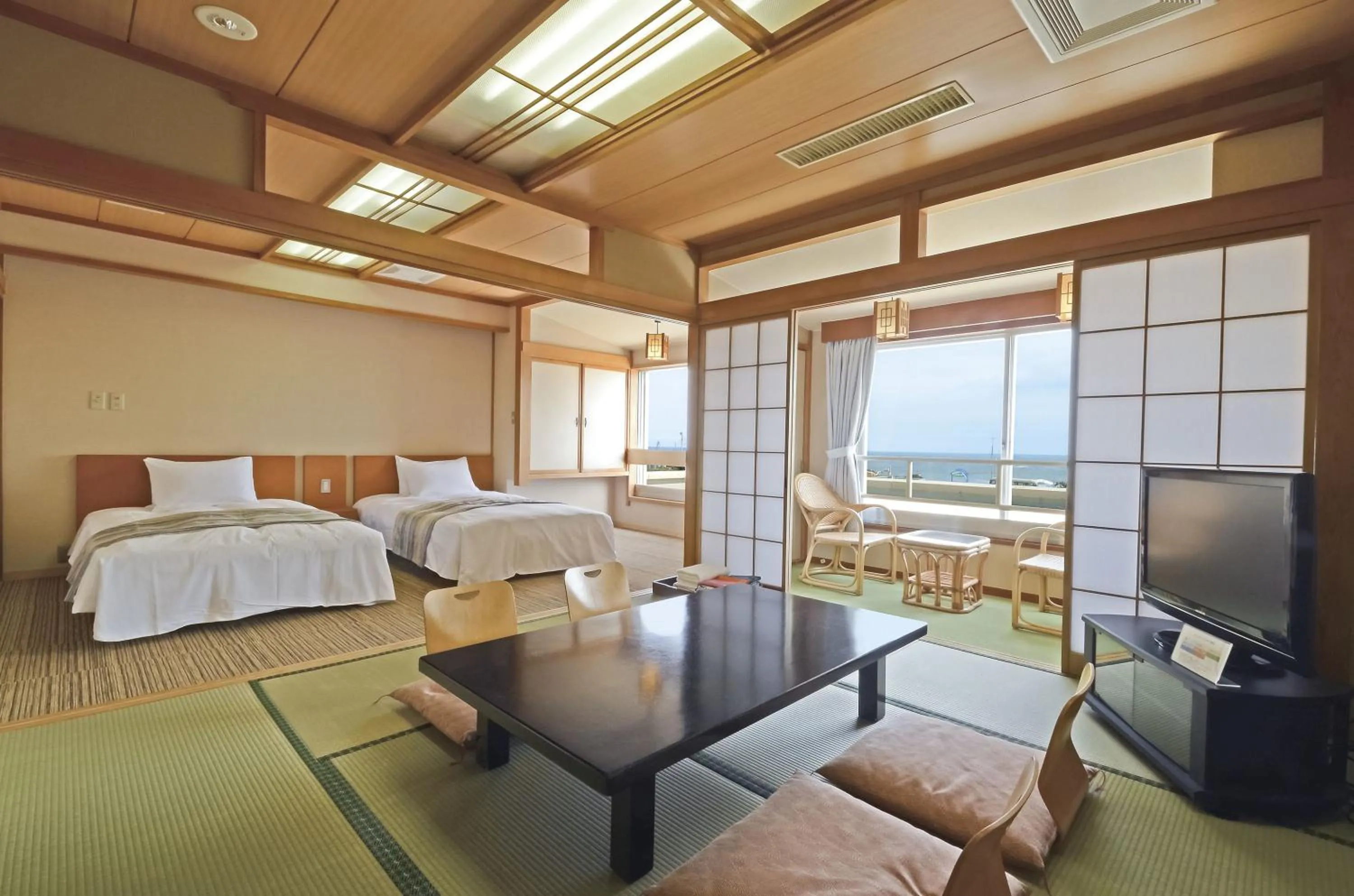 Photo of the whole room, Bed in Zekkeino Yado Inubohsaki Hotel