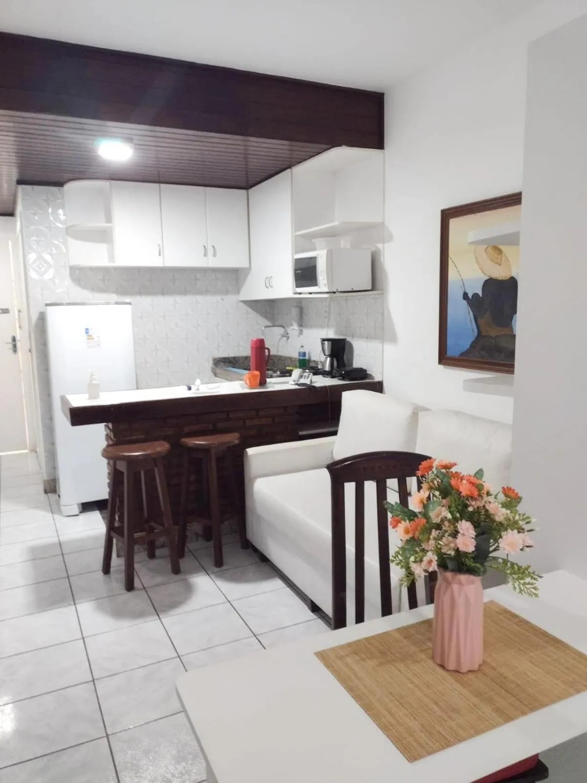 Kitchen or kitchenette in Flat na Praia do Farol da Barra
