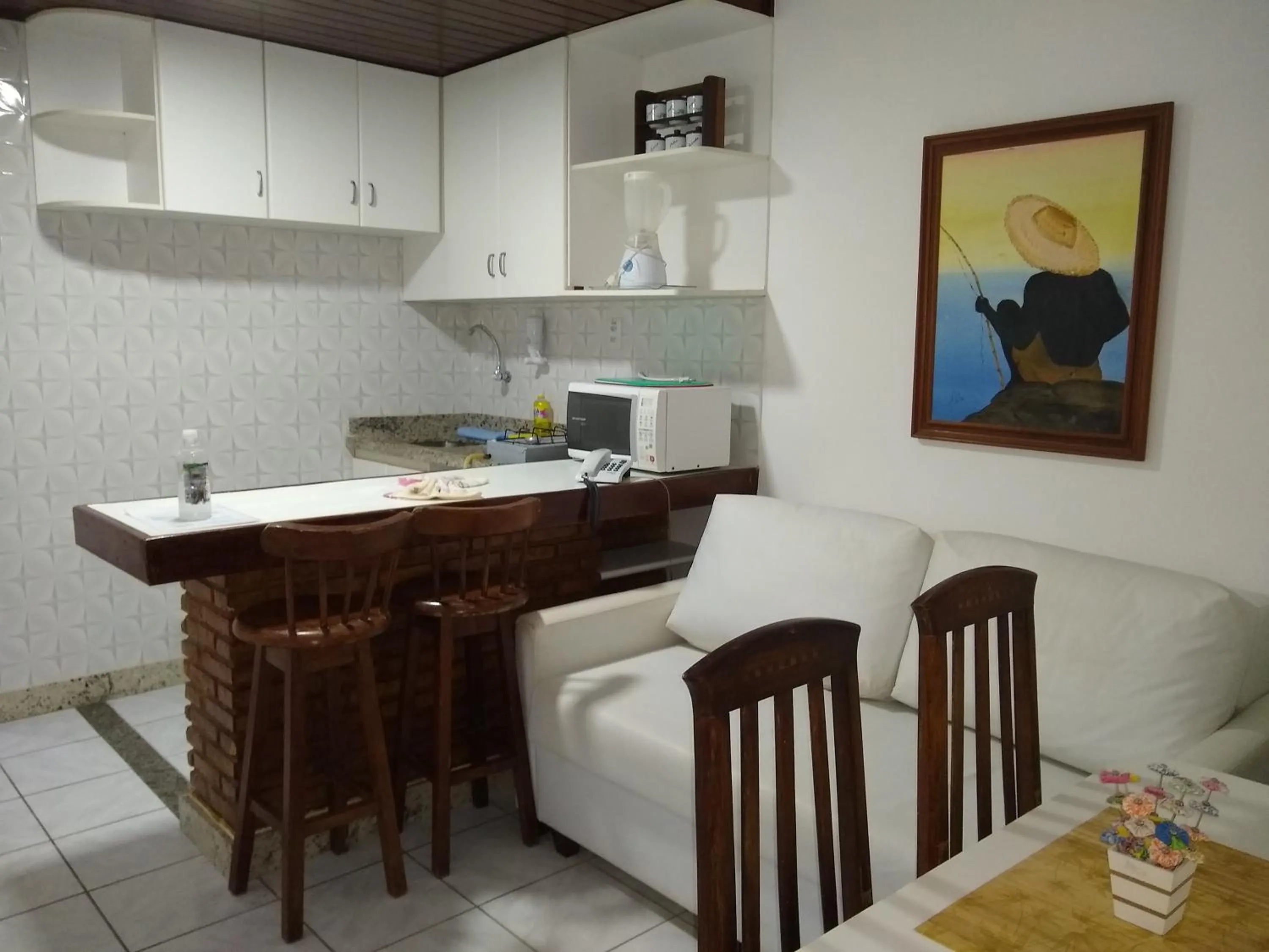 Kitchen or kitchenette in Flat na Praia do Farol da Barra