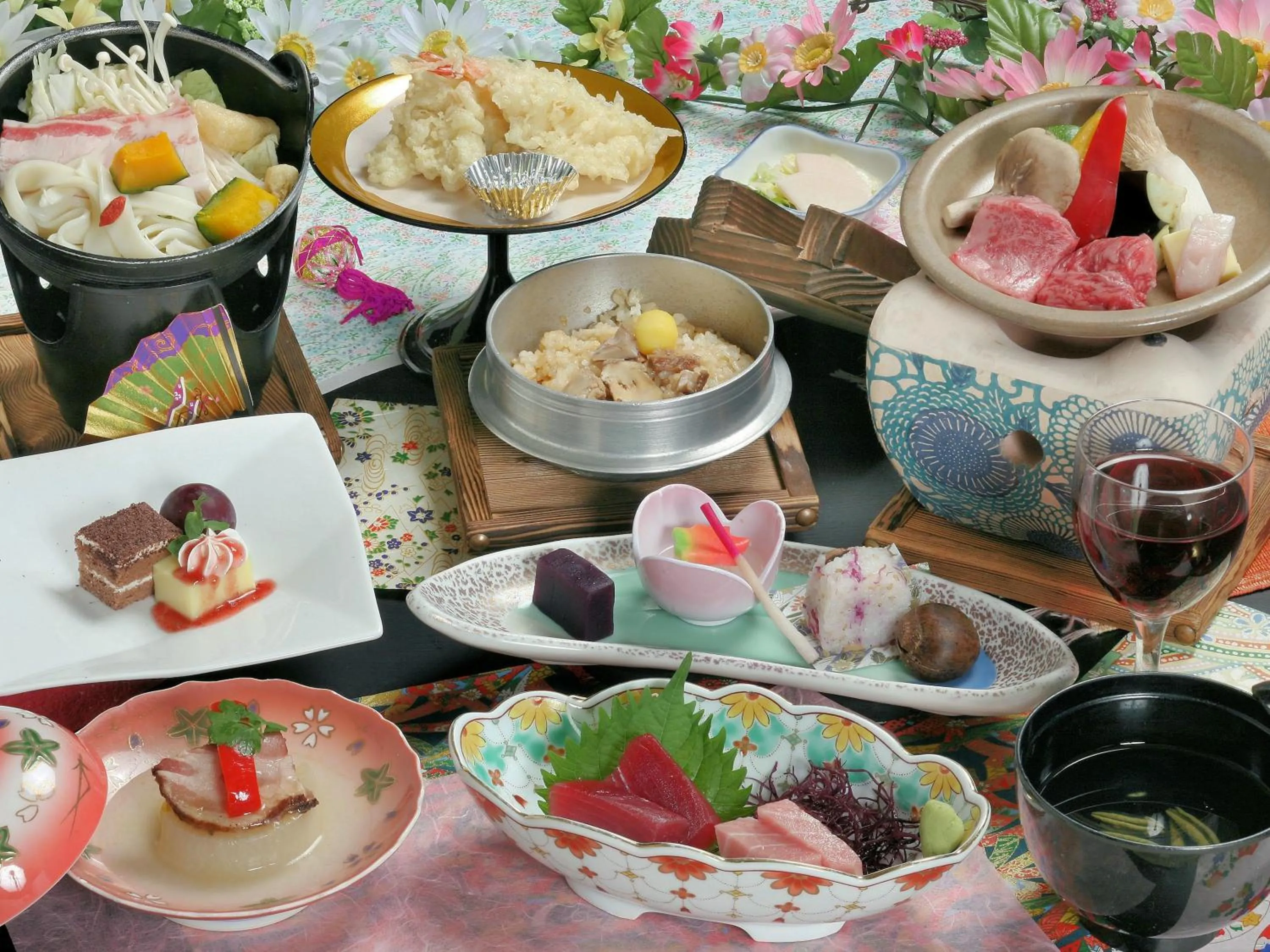 Dinner in Mt Fuji Hanayagi no Sho Keizan