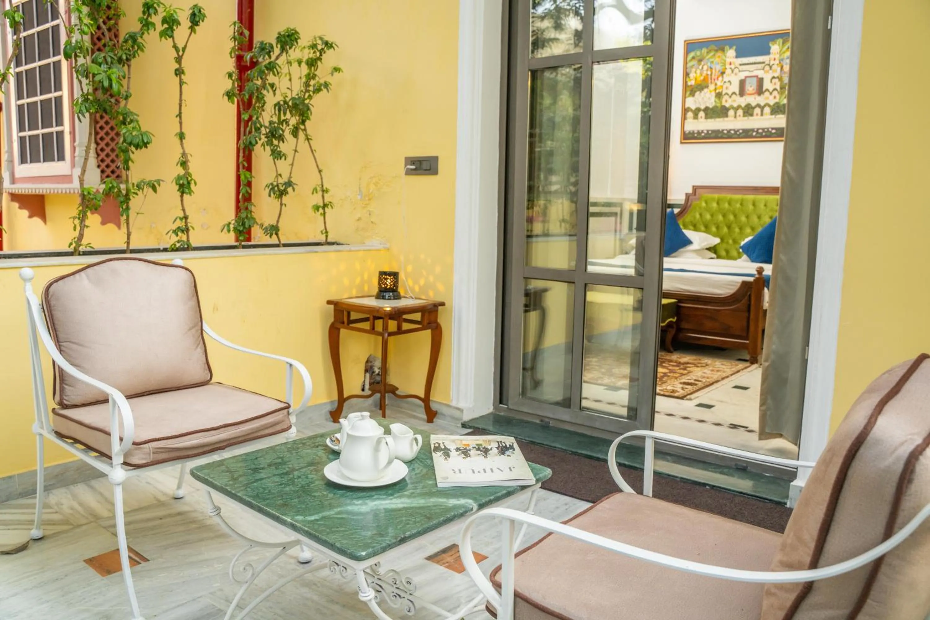 Seating area in Hotel Narain Niwas Palace