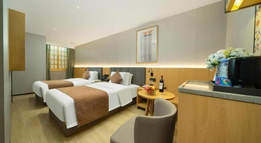 Bed in Yi Zhi Hotel -Beijing Road subway station, Dafo Temple, Guangzhou