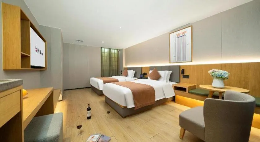 Bed in Yi Zhi Hotel -Beijing Road subway station, Dafo Temple, Guangzhou