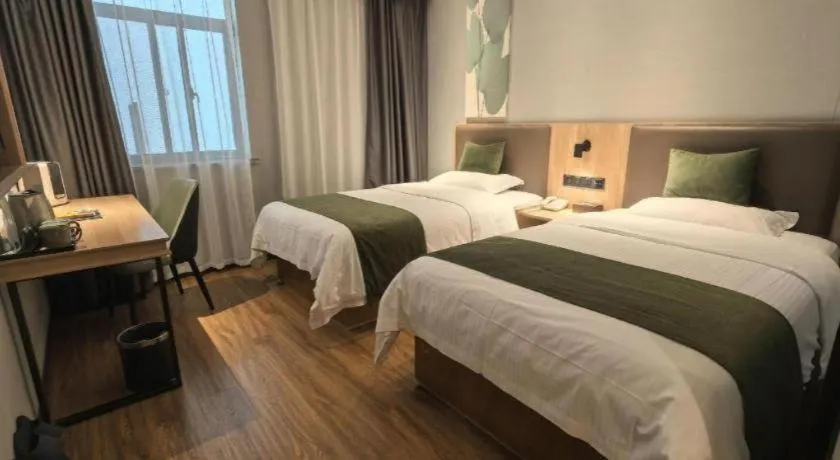 Bed in GreenTree Inn Express Hefei Yaohai Wanda Minghuang Road