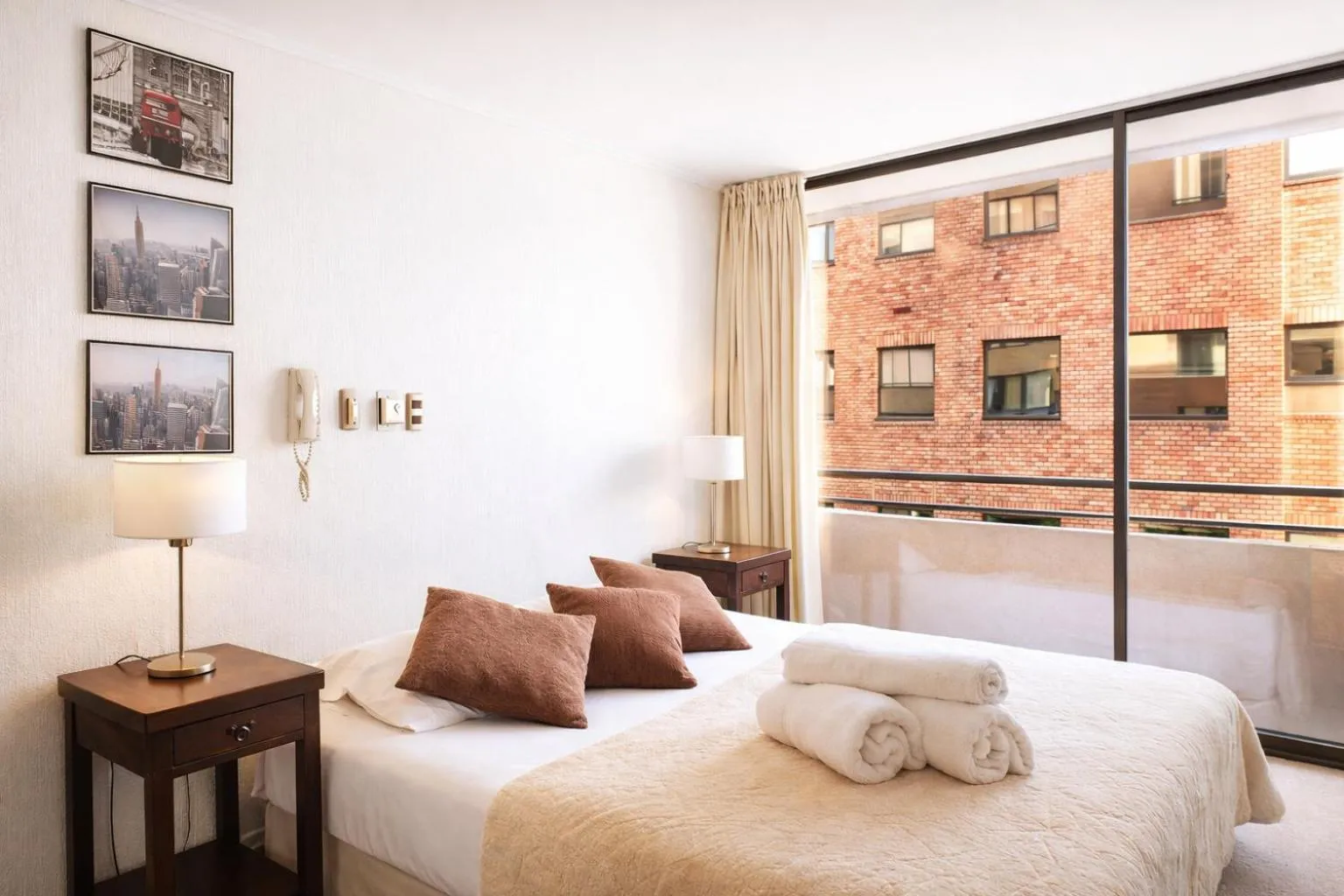 Balcony/Terrace, Bed in Apartamentos Costanera Centre