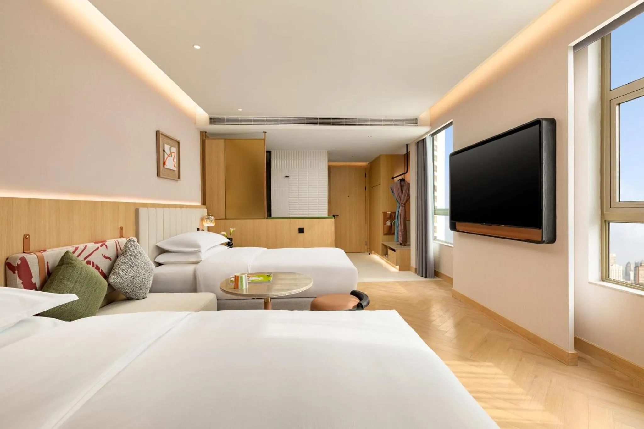 Photo of the whole room, Bed in Atwell Suites Hefei City Center by IHG