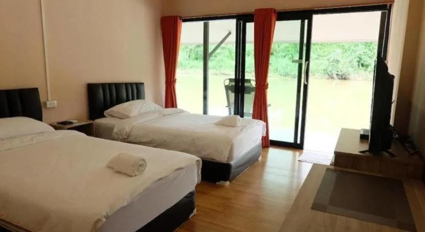 Bed in The Raft Land Resort