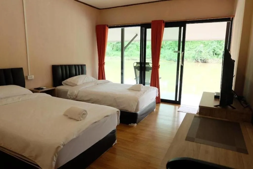 Bed in The Raft Land Resort