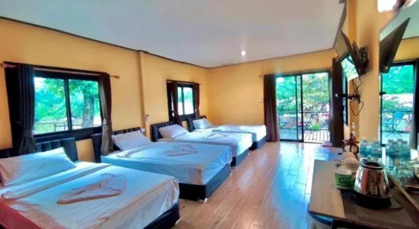 Bed in The Raft Land Resort