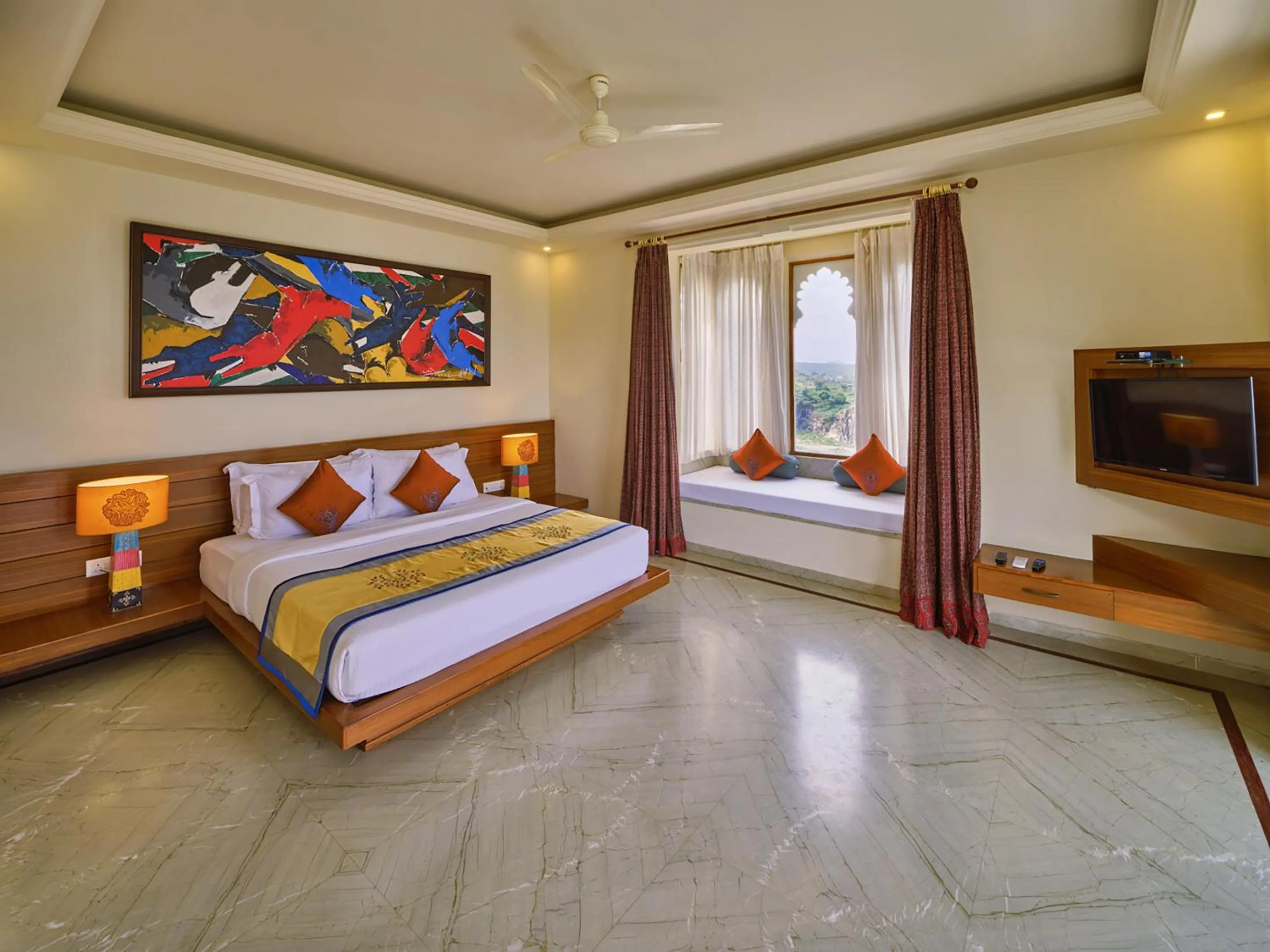 Bedroom, Bed in jüSTa Brij Bhoomi Resort, Nathdwara