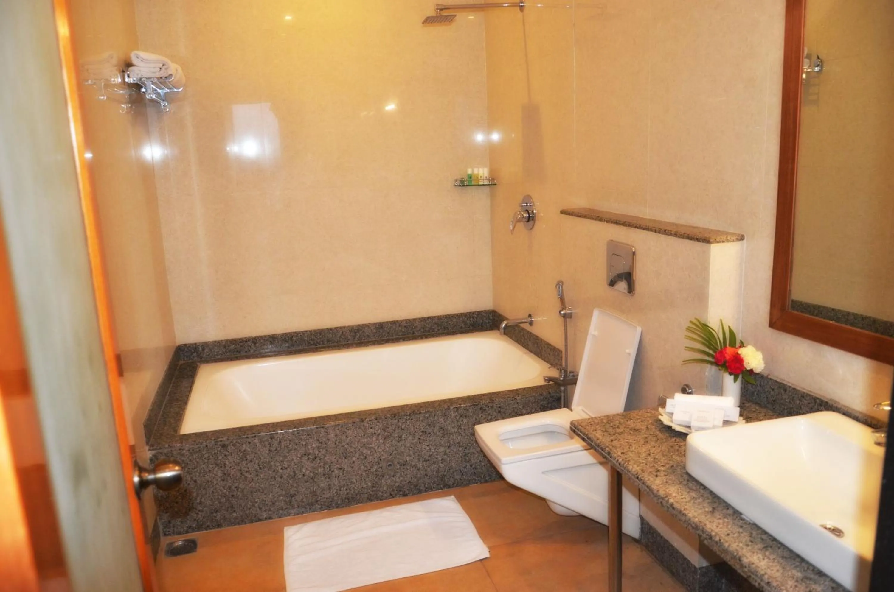 Bathroom, Bed in jüSTa Brij Bhoomi Resort, Nathdwara