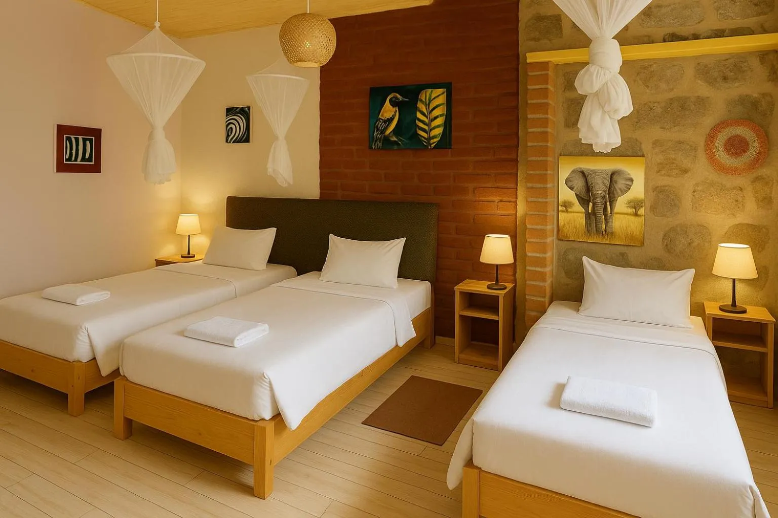 Decorative detail, Bed in Yambi Guesthouse