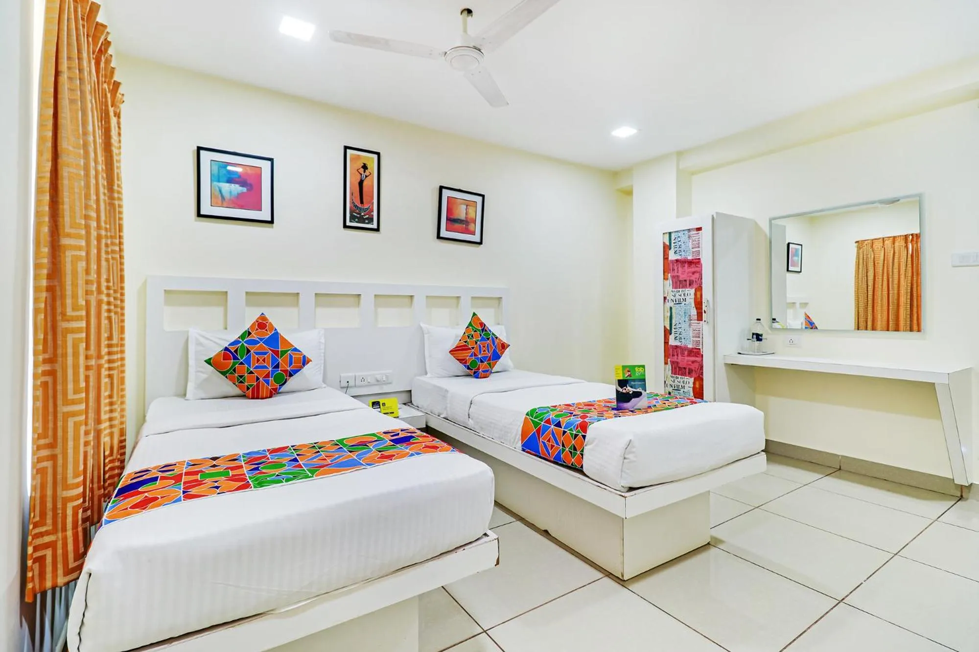 Bed in Fabhotel Colors Service Apartment - Nr MRC Nagar