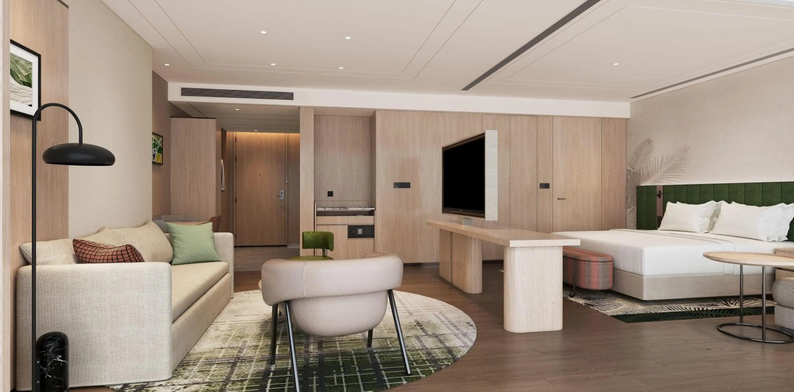 Living room, Bed in Hilton Garden Inn Beijing Fengtai Xinxiang Building