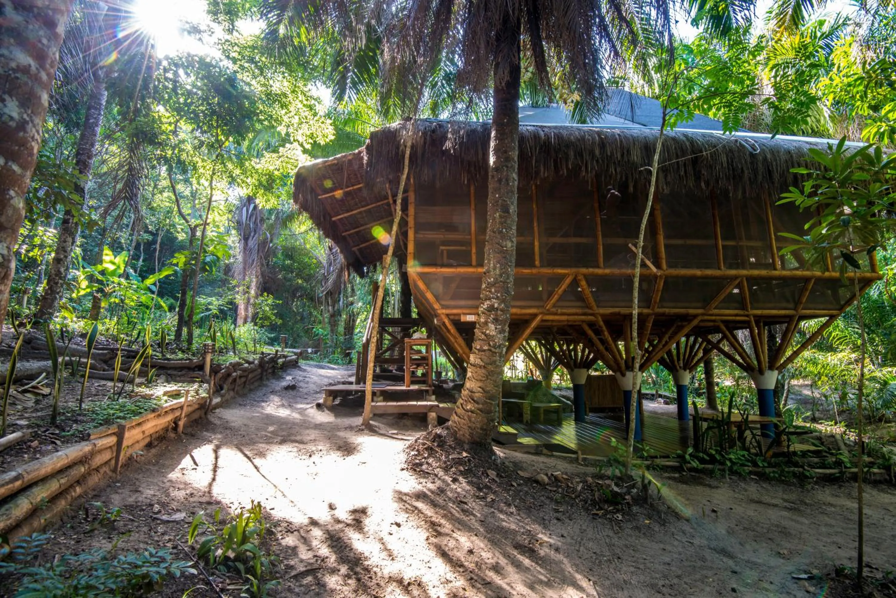 Communal kitchen in Universo Pol Bamboo Hostel