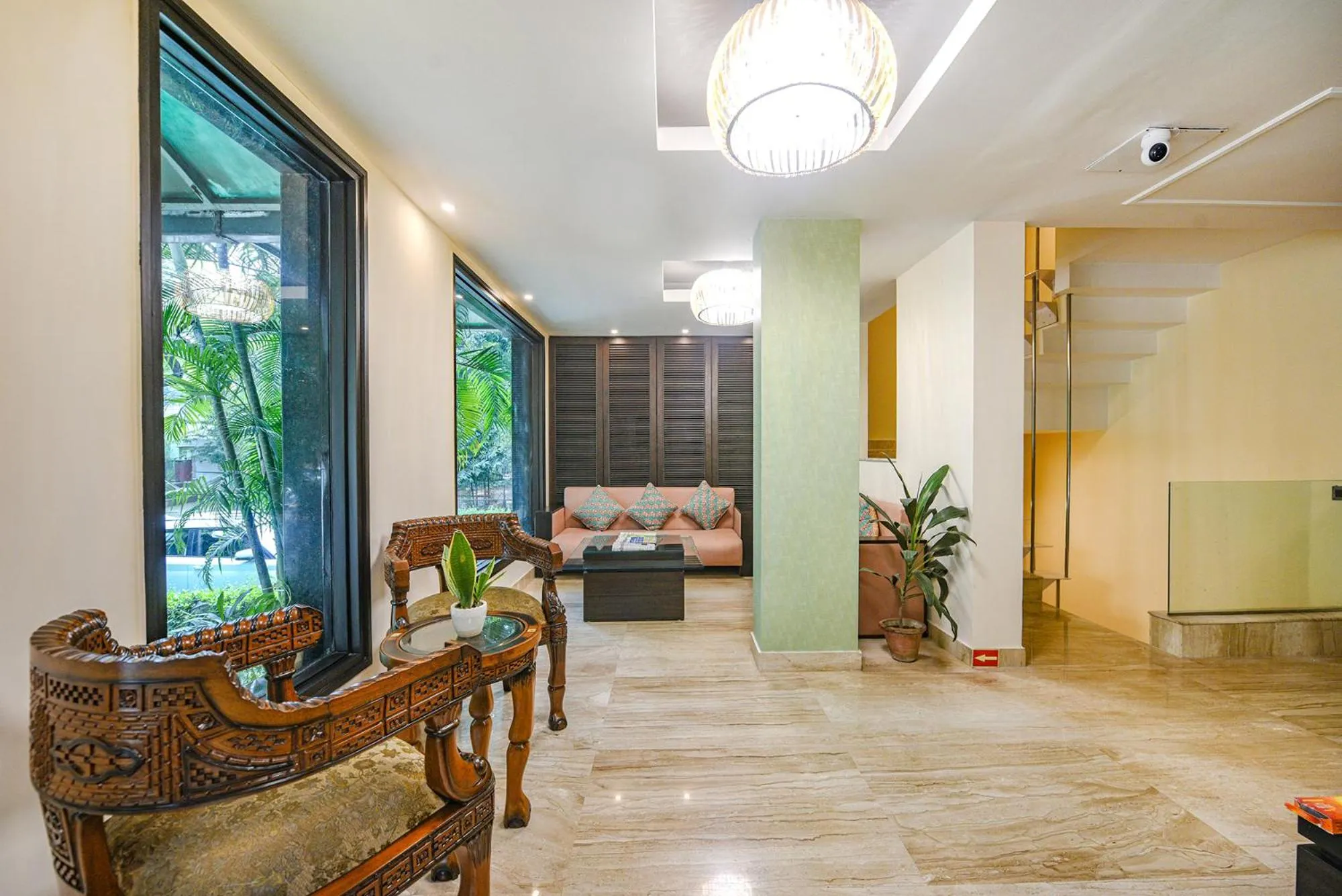 Seating area in FabHotel Aashraye