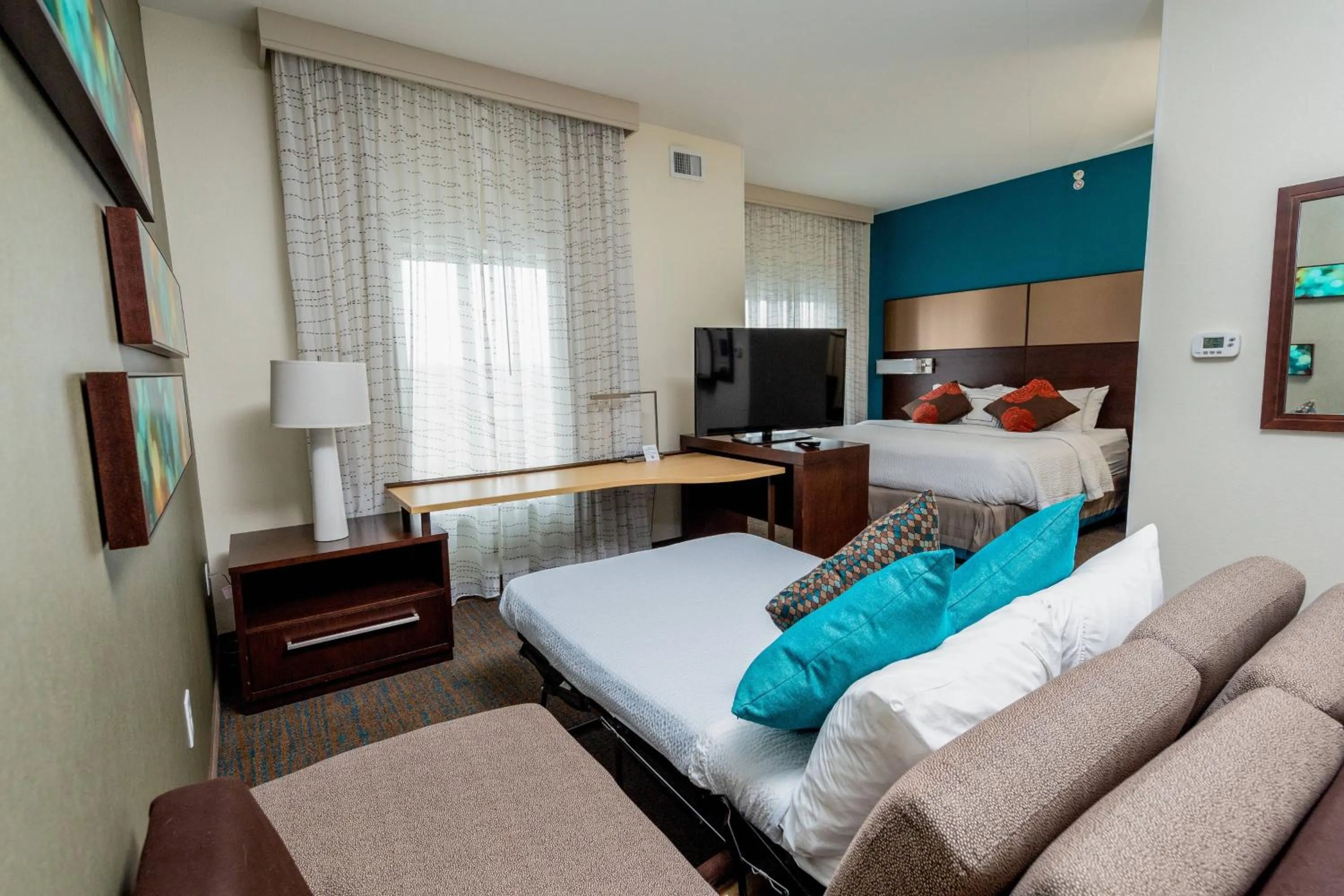 Bedroom, Bed in Residence Inn by Marriott Cleveland Avon at The Emerald Event Center