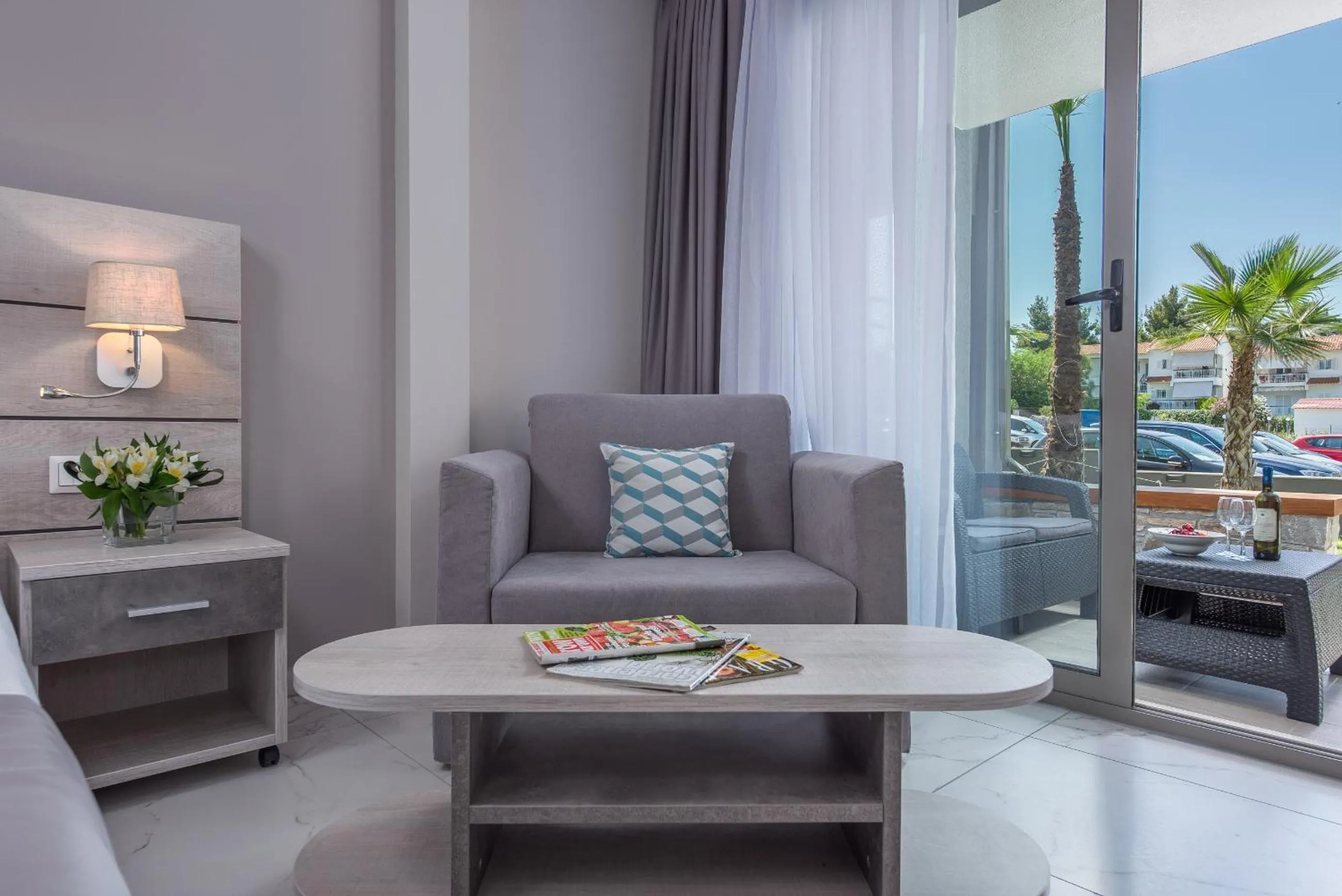 Seating area in Dionysos Hotel & Suites