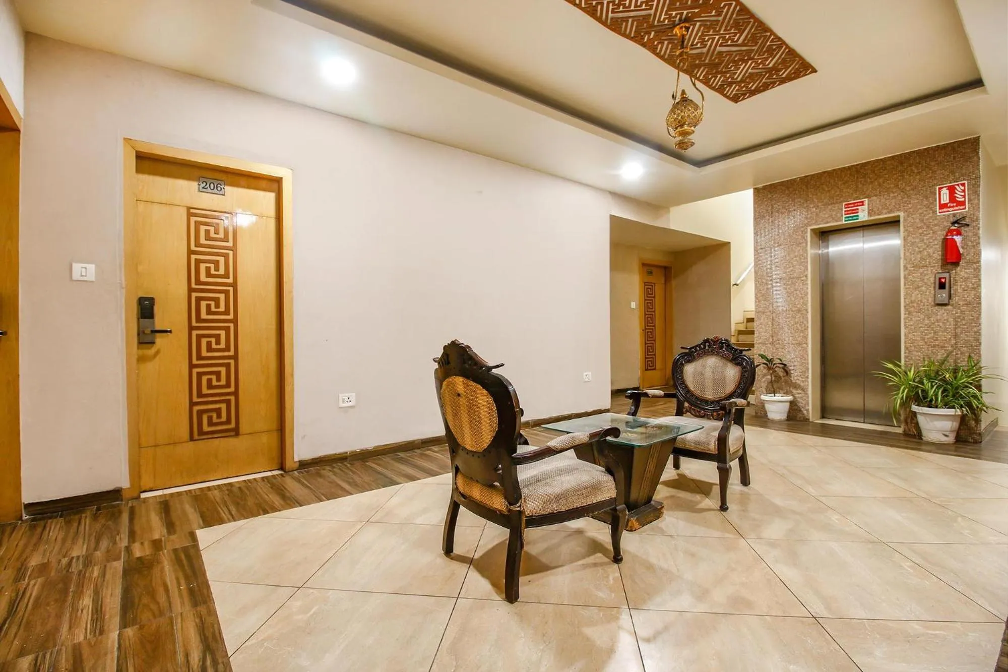 Seating area in FabHotel The Oasis - Maharana Praatap Nagar