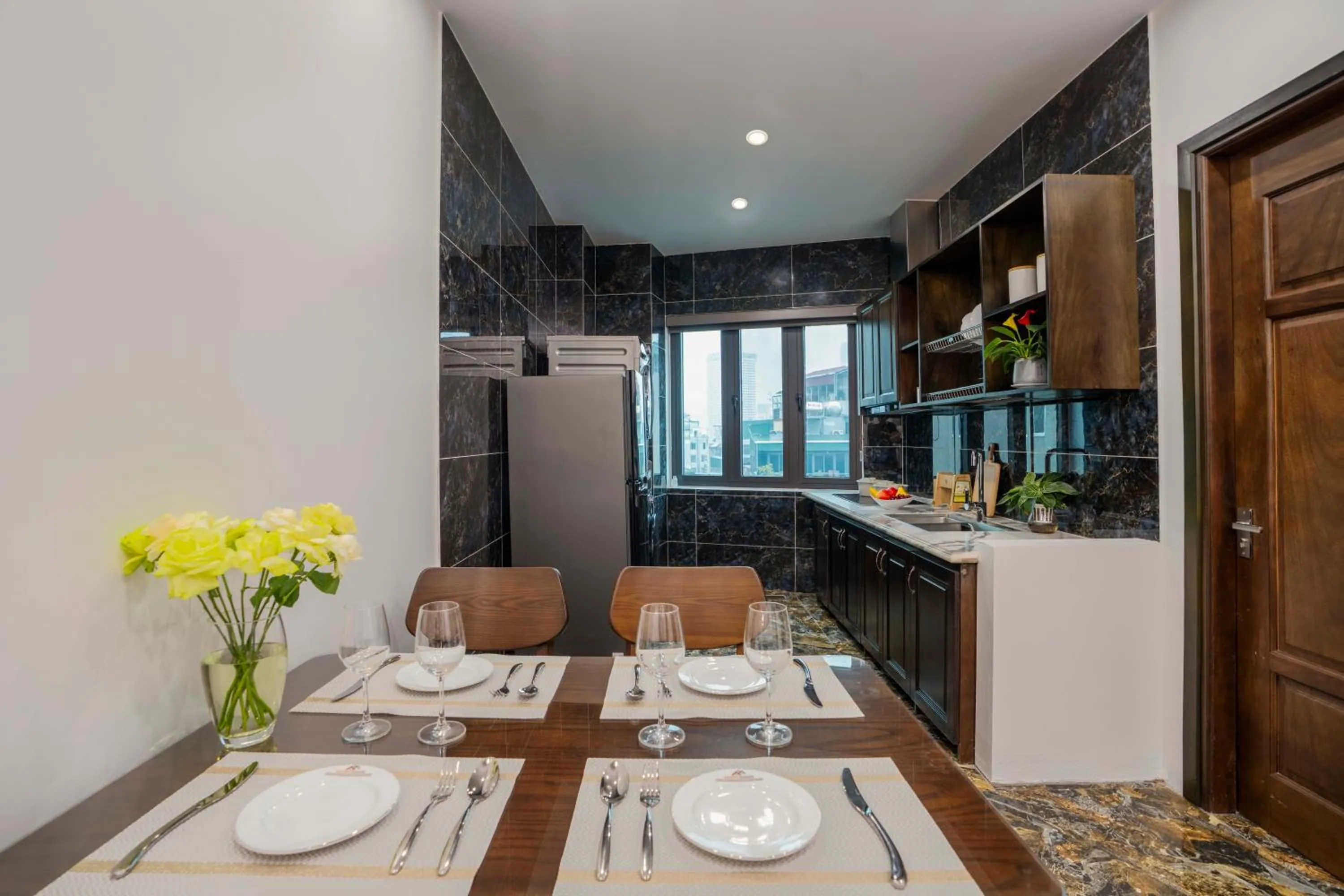 kitchen in Hai An Hotel Suites Ha Noi