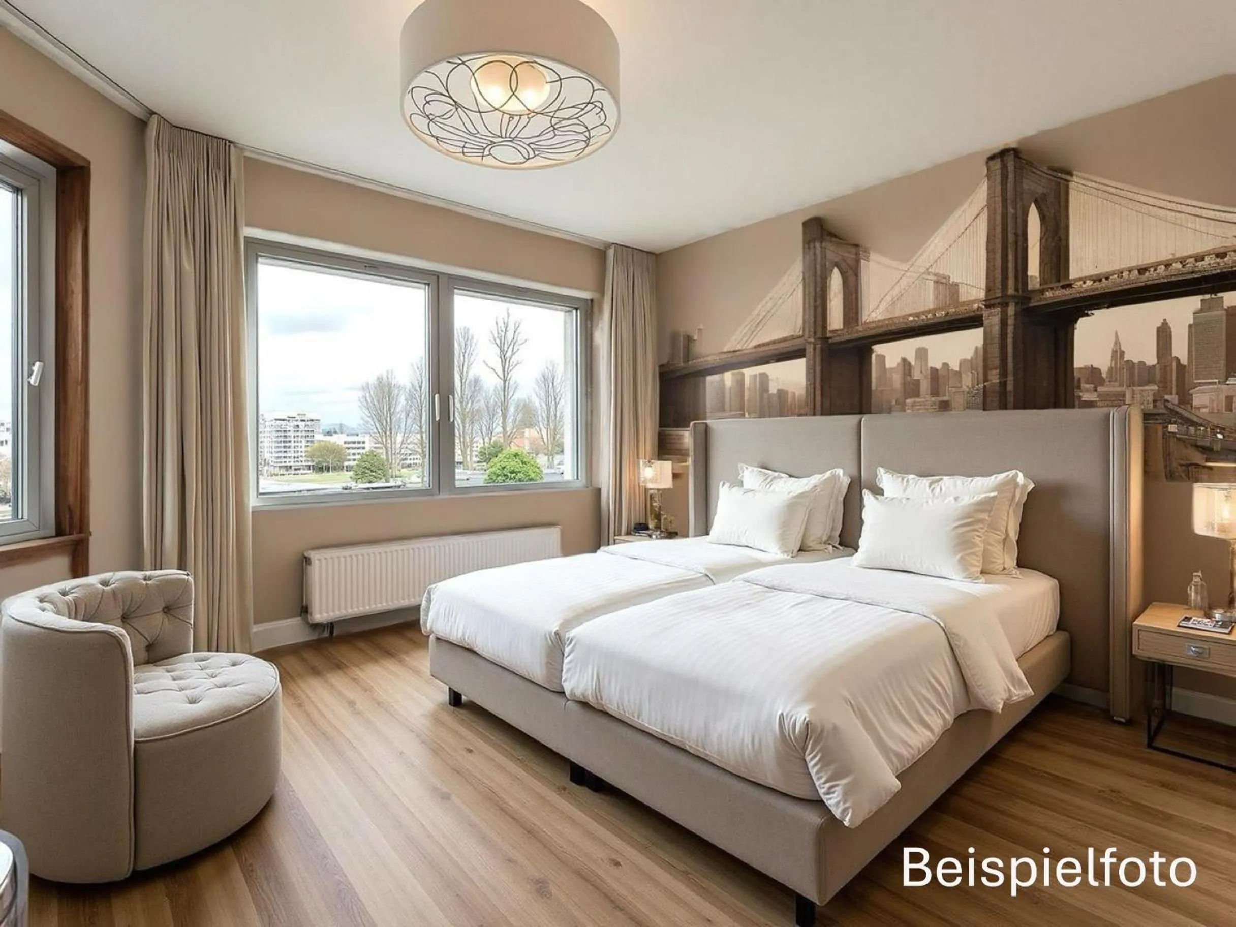 Photo of the whole room, Bed in Main Plaza Suite Tower