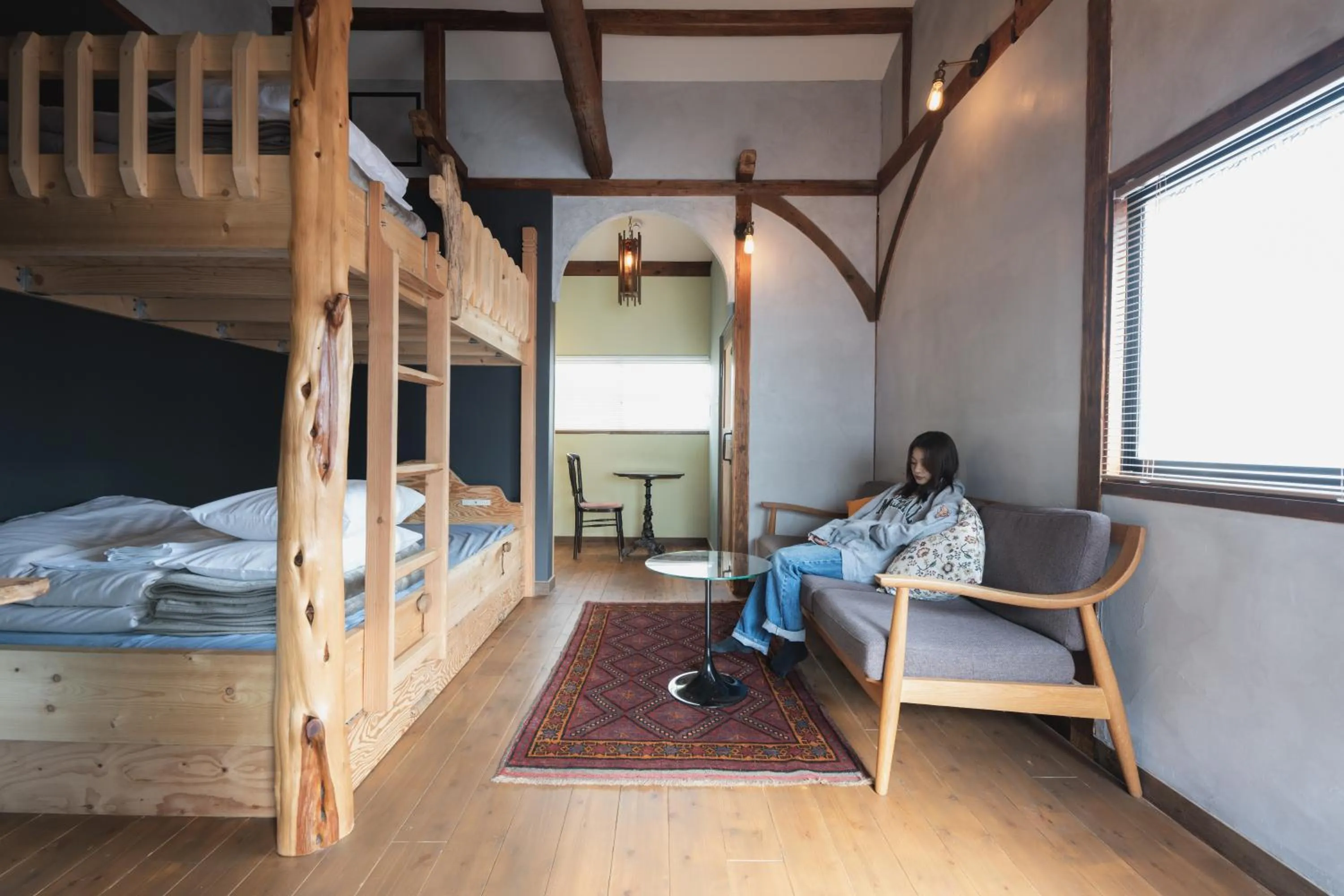 Bed in Traditional Apartment Takamatsu Guesthouse