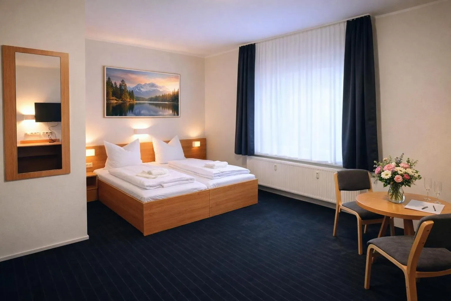 Photo of the whole room, Bed in City-Pension Magdeburg