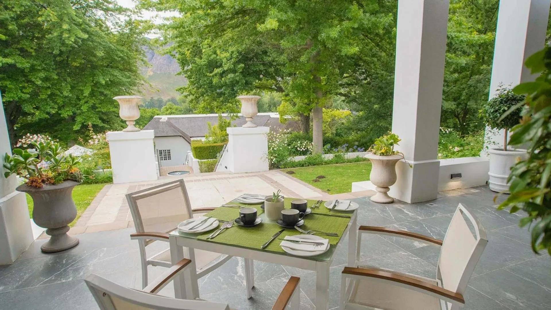 Patio in Le Franschhoek Hotel & Spa by Dream Resorts