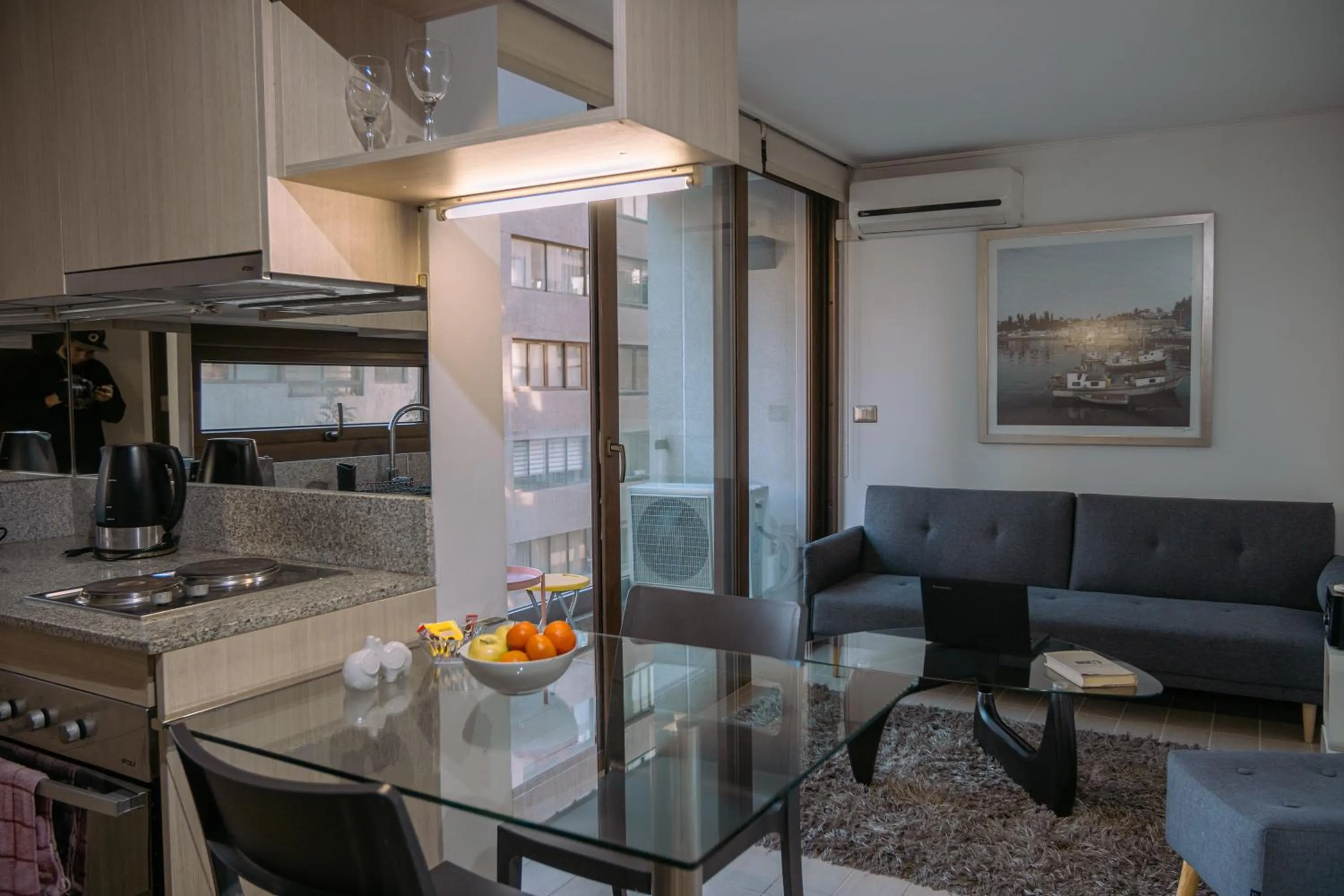 Seating area in Sunset Aparts