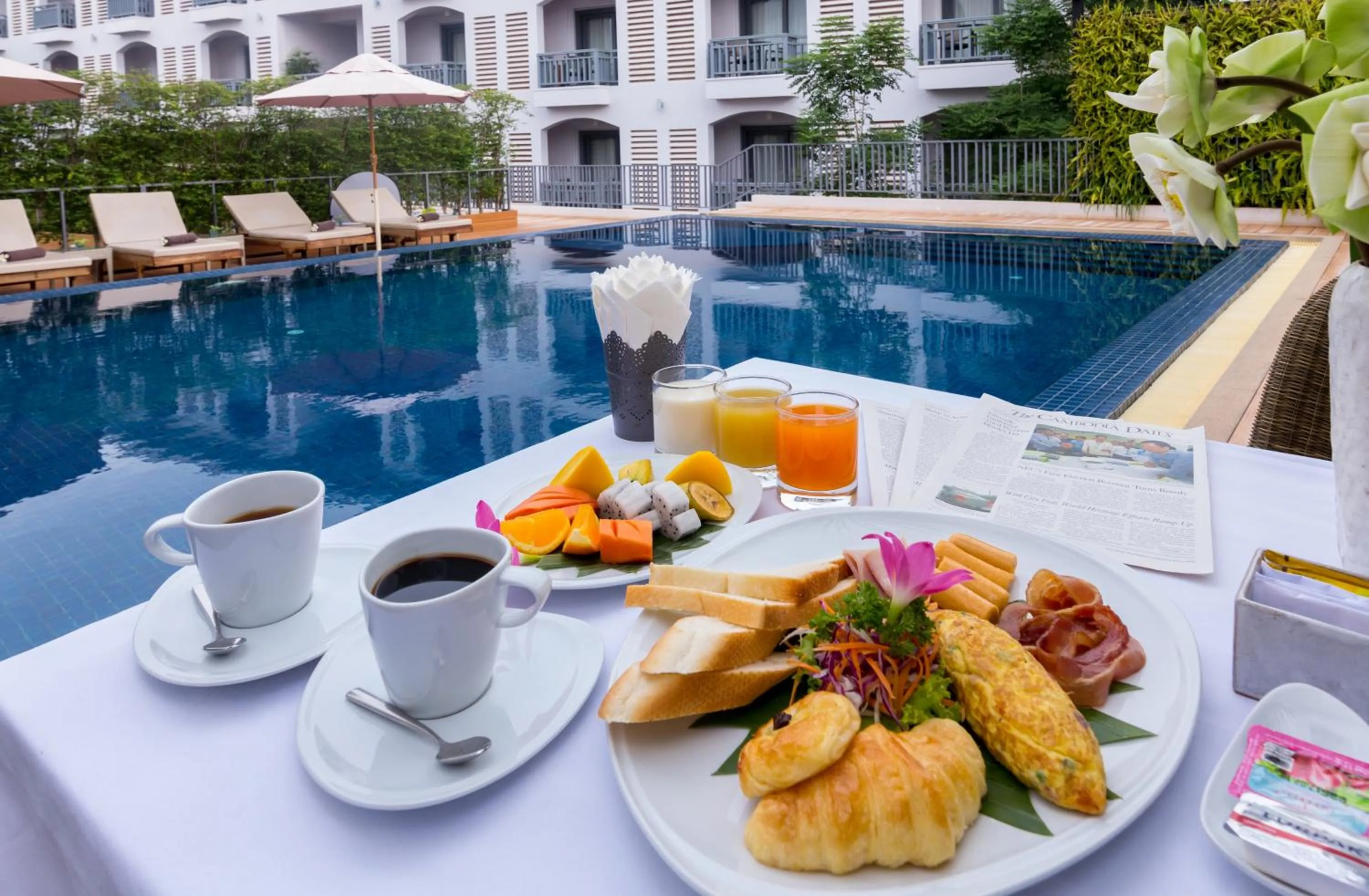 Breakfast in Damrei Angkor Hotel