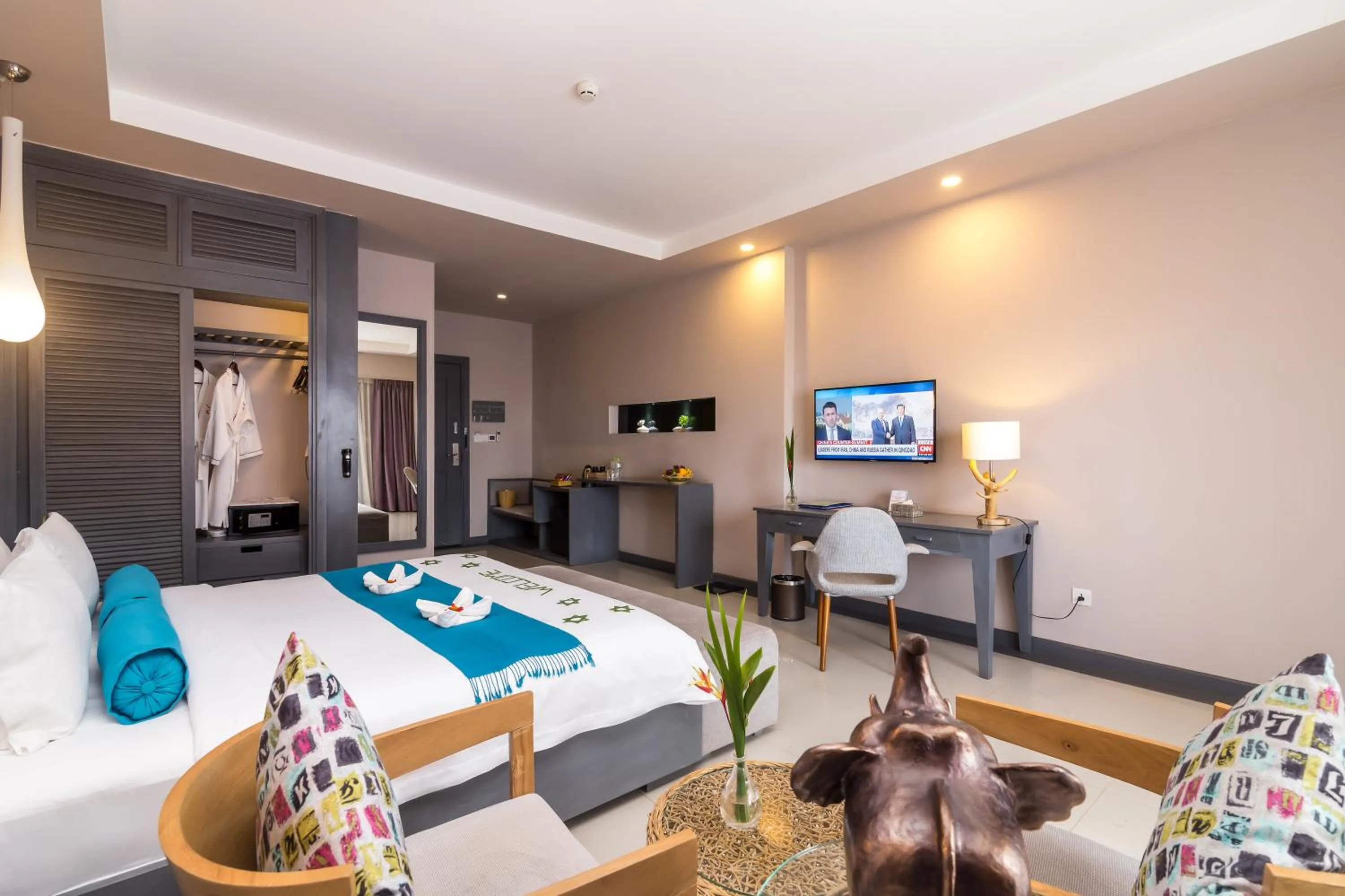 Photo of the whole room, Bed in Damrei Angkor Hotel