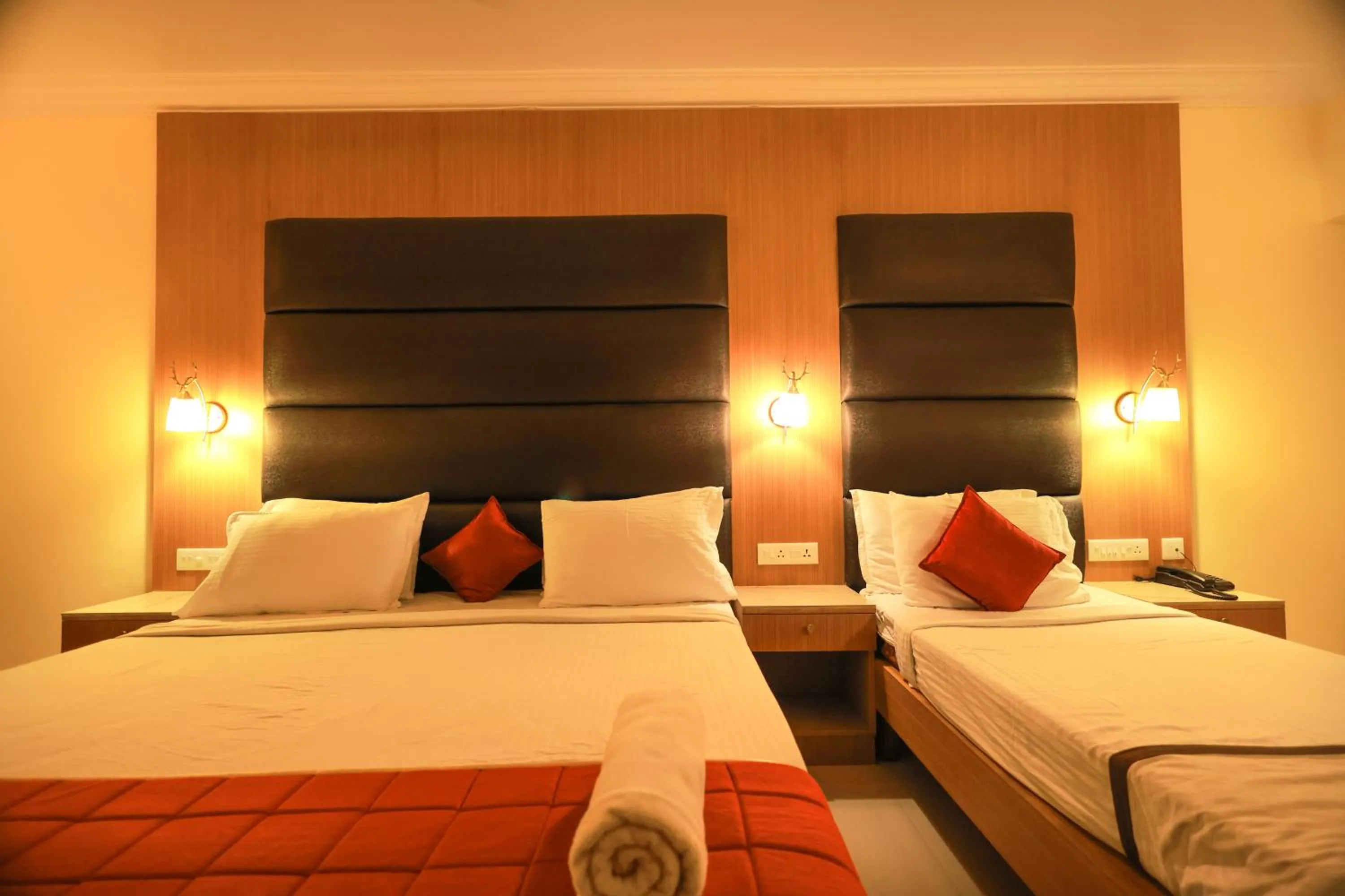 Bed in Hotel Sangam