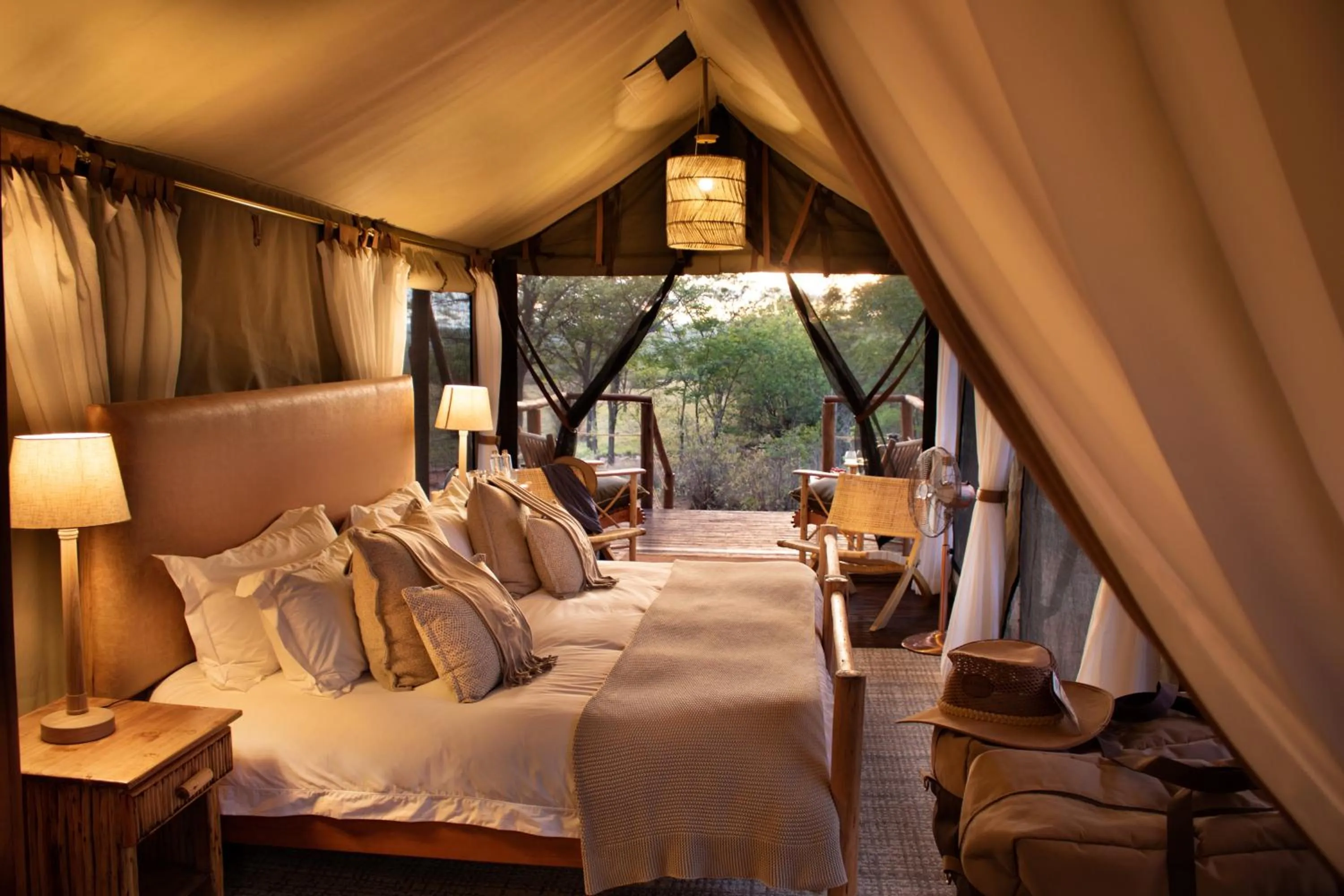 Bed in Kwafubesi Tented Safari Camp