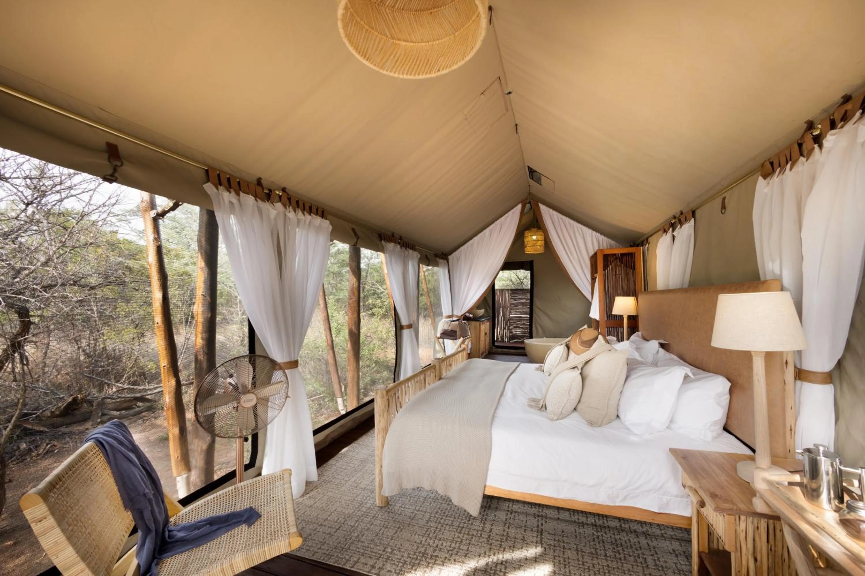 Bed in Kwafubesi Tented Safari Camp