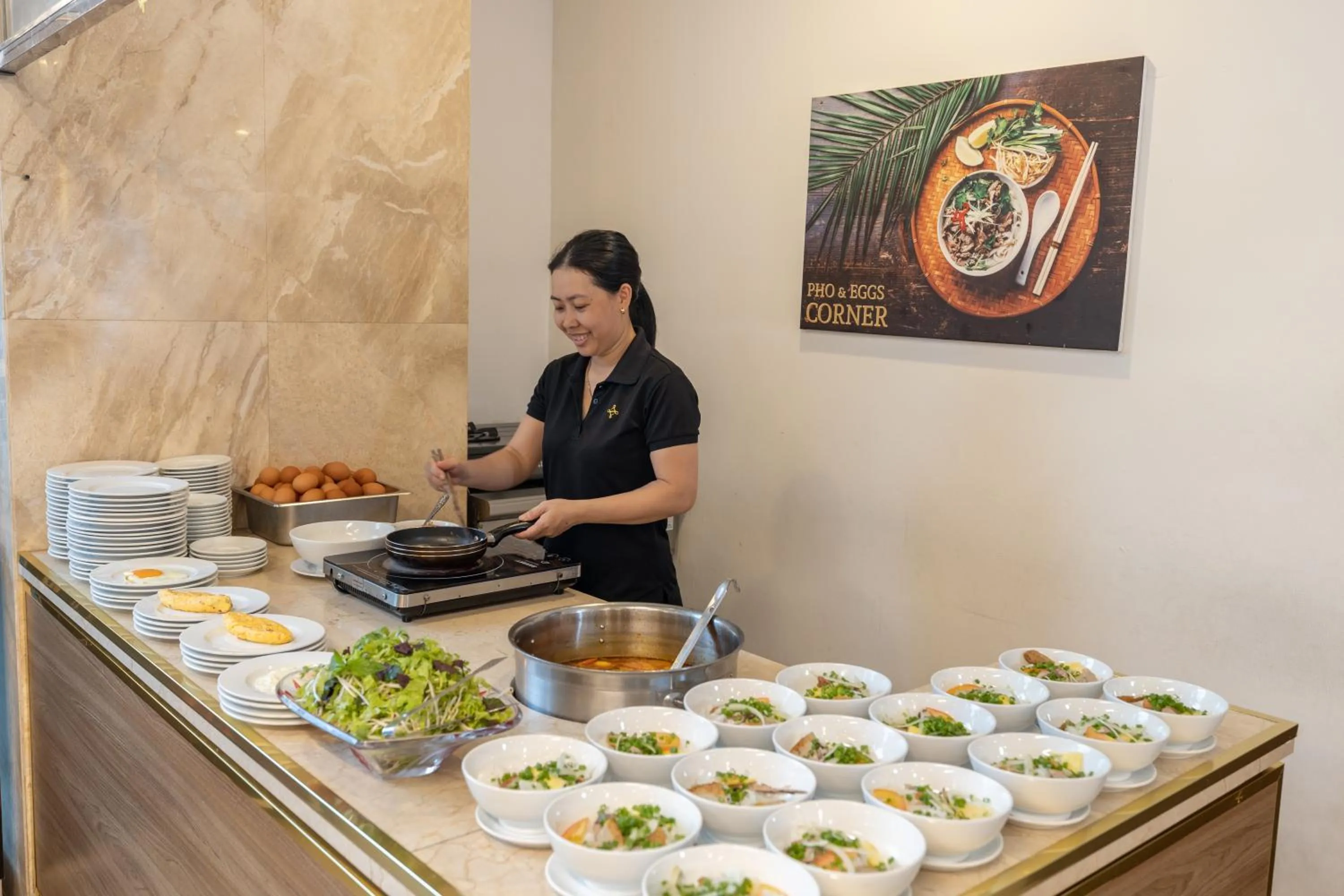 Buffet breakfast in An Vista Hotel