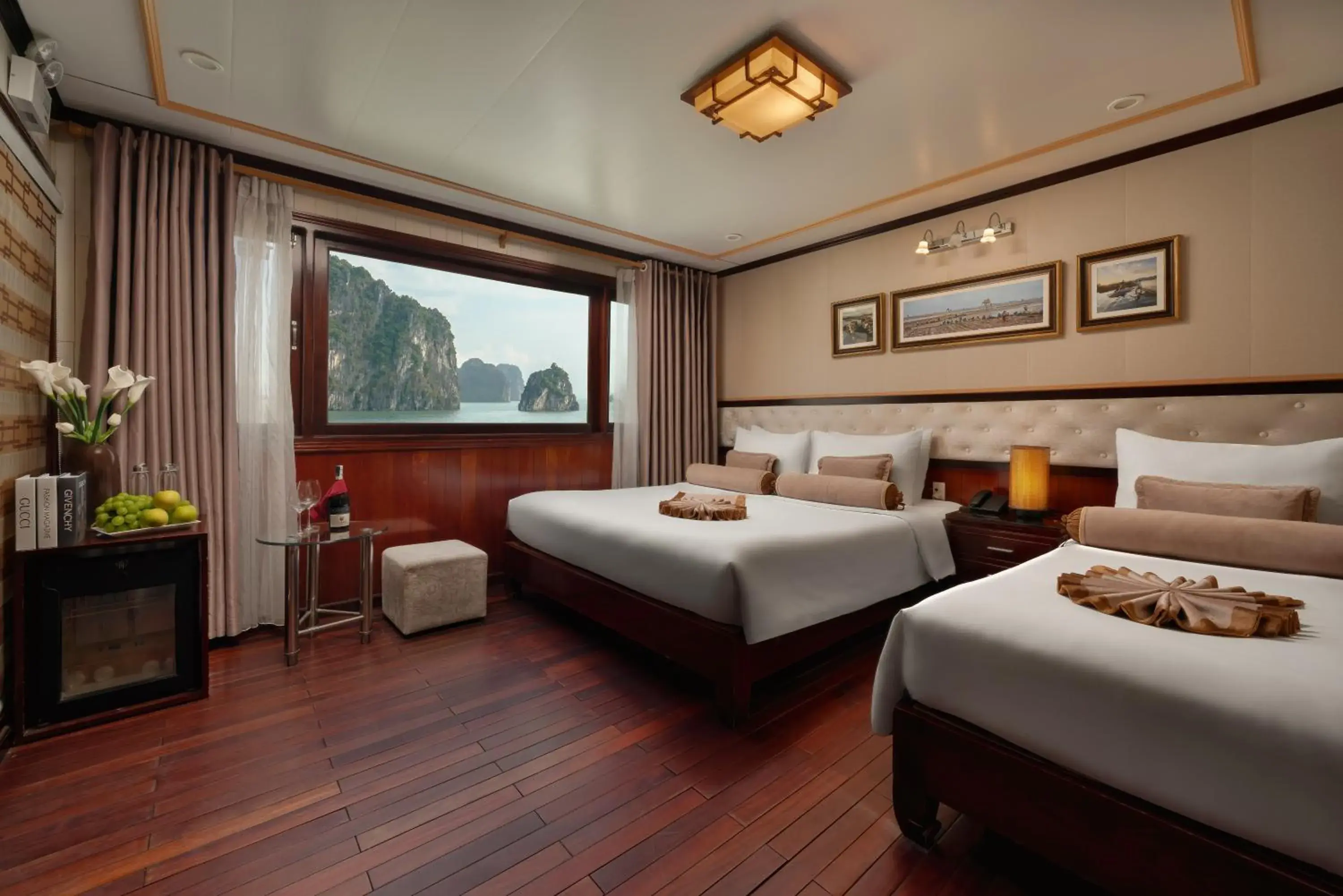 Triple Room with Sea View in Swan Cruises Halong Triple Room with Sea View in Swan Cruises Halong