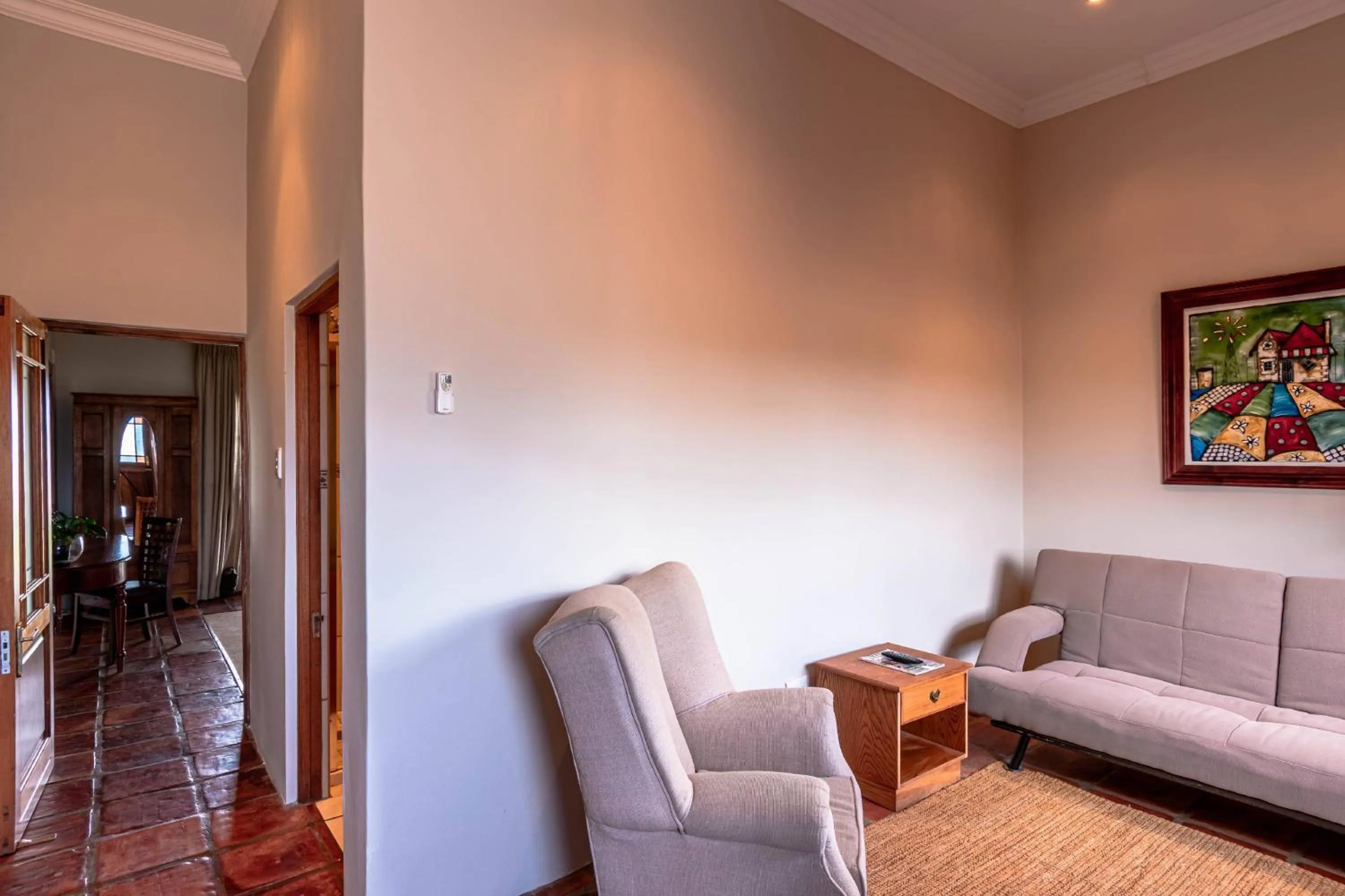 Seating area in Mooiplaas Guesthouse