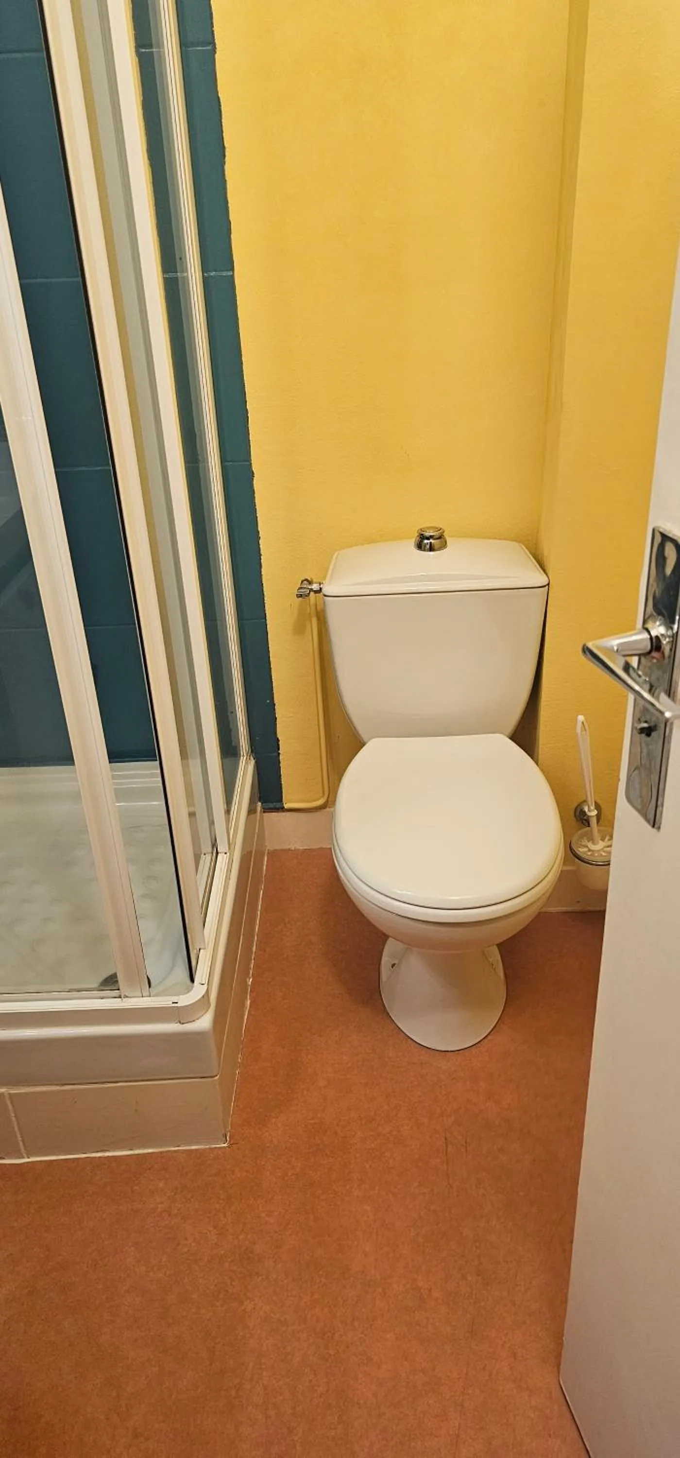 Toilet in Logis Hôtel Saint-Hubert