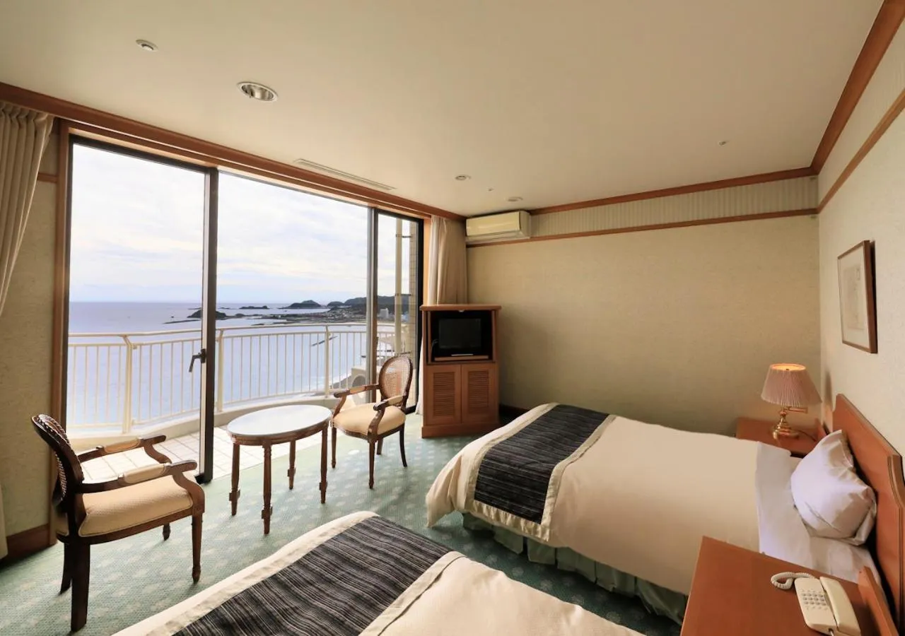 Sea view, Bed in Kamogawa Grand Tower