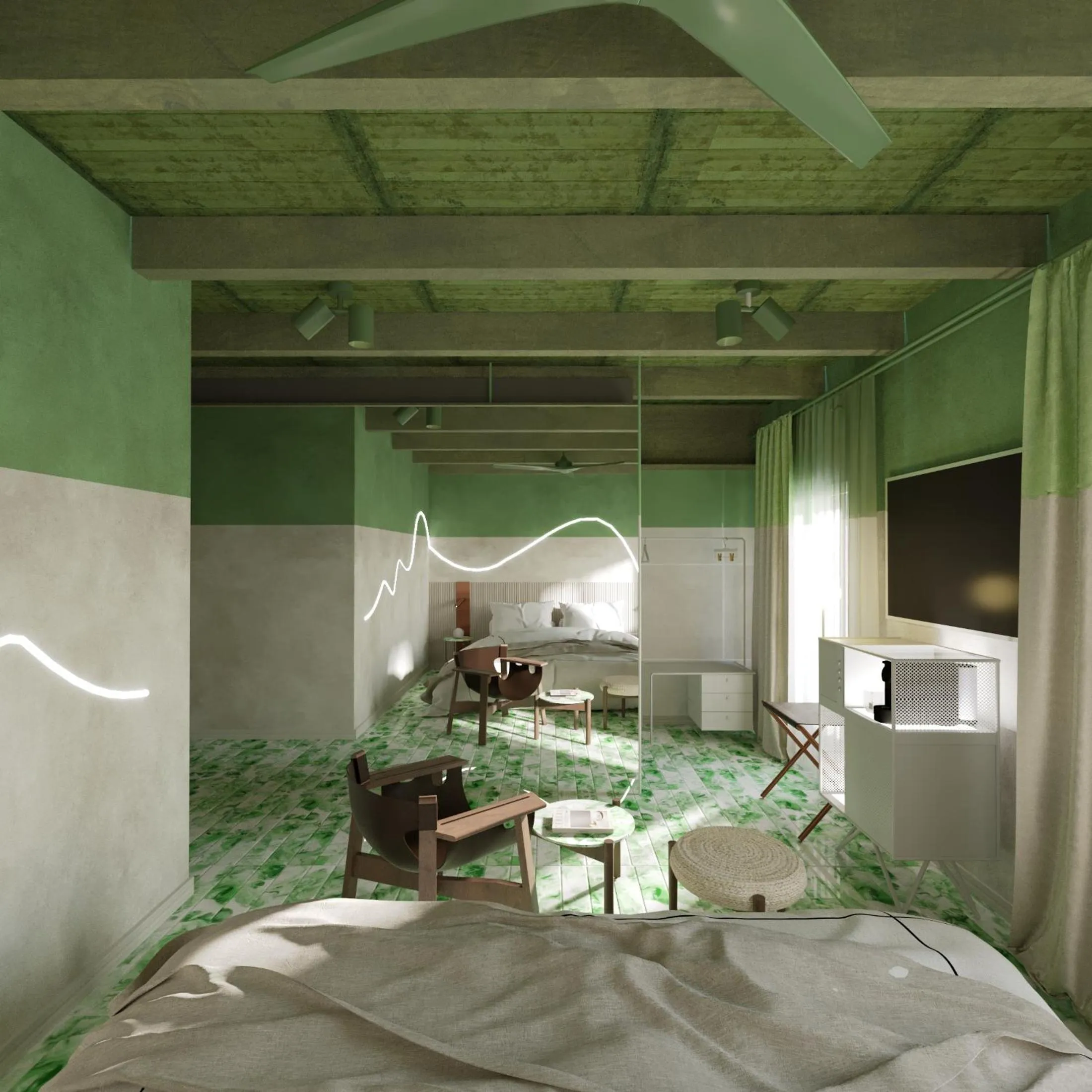 Bed in Terreno Barrio Hotel