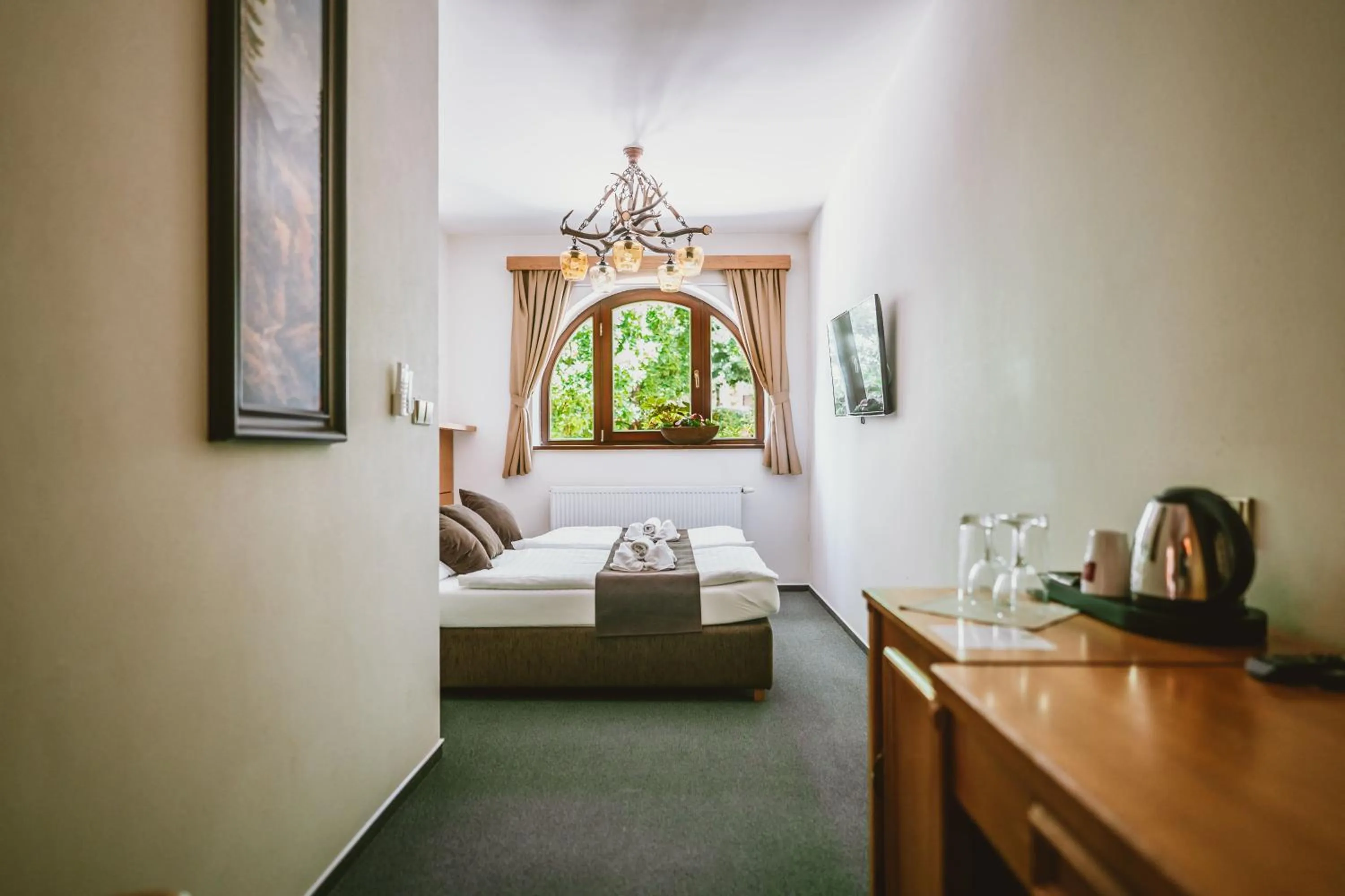 Bedroom, Bed in Hotel resort Lovecká bašta Strakonice