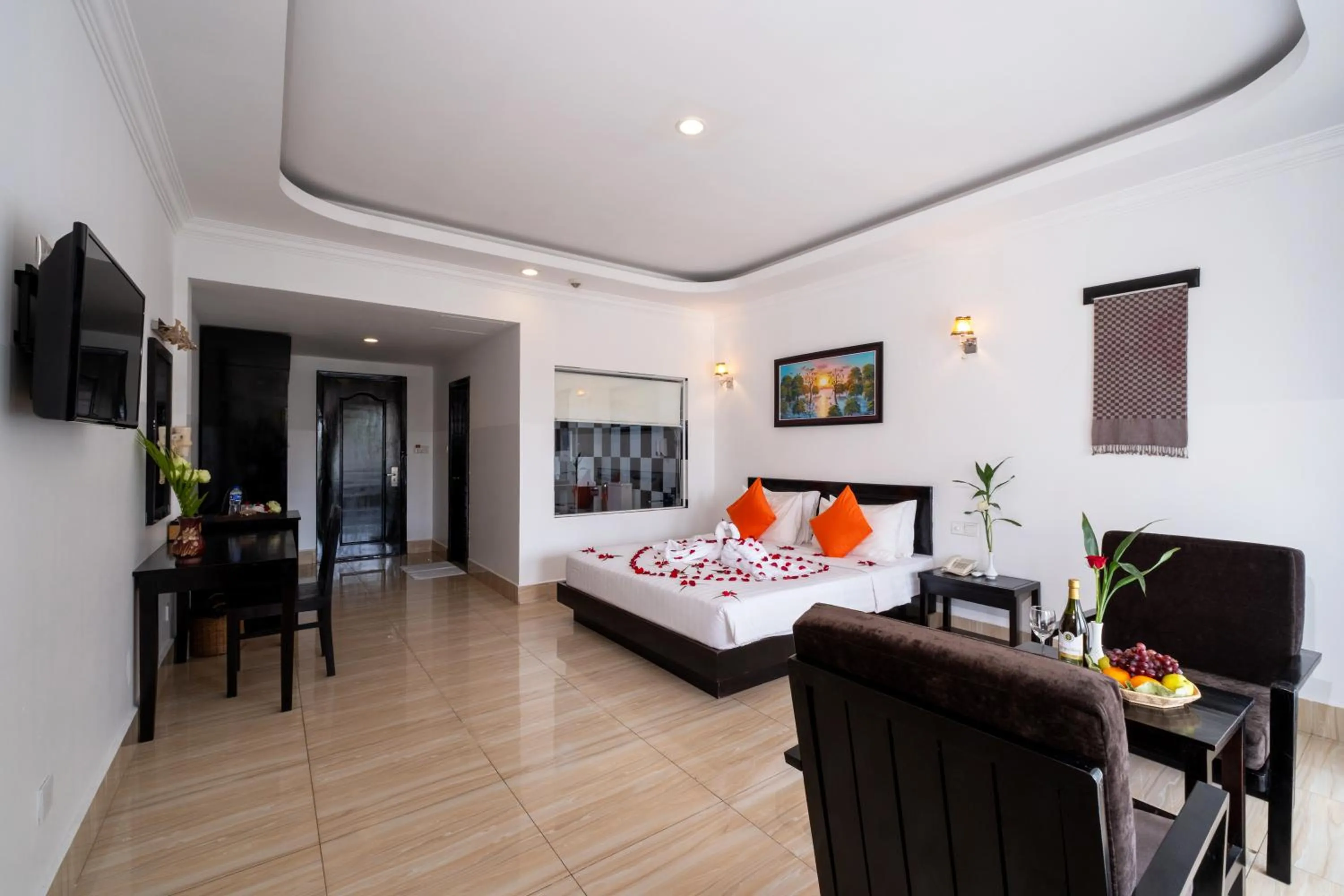 Dining area, Bed in Khmer Angkor Residence