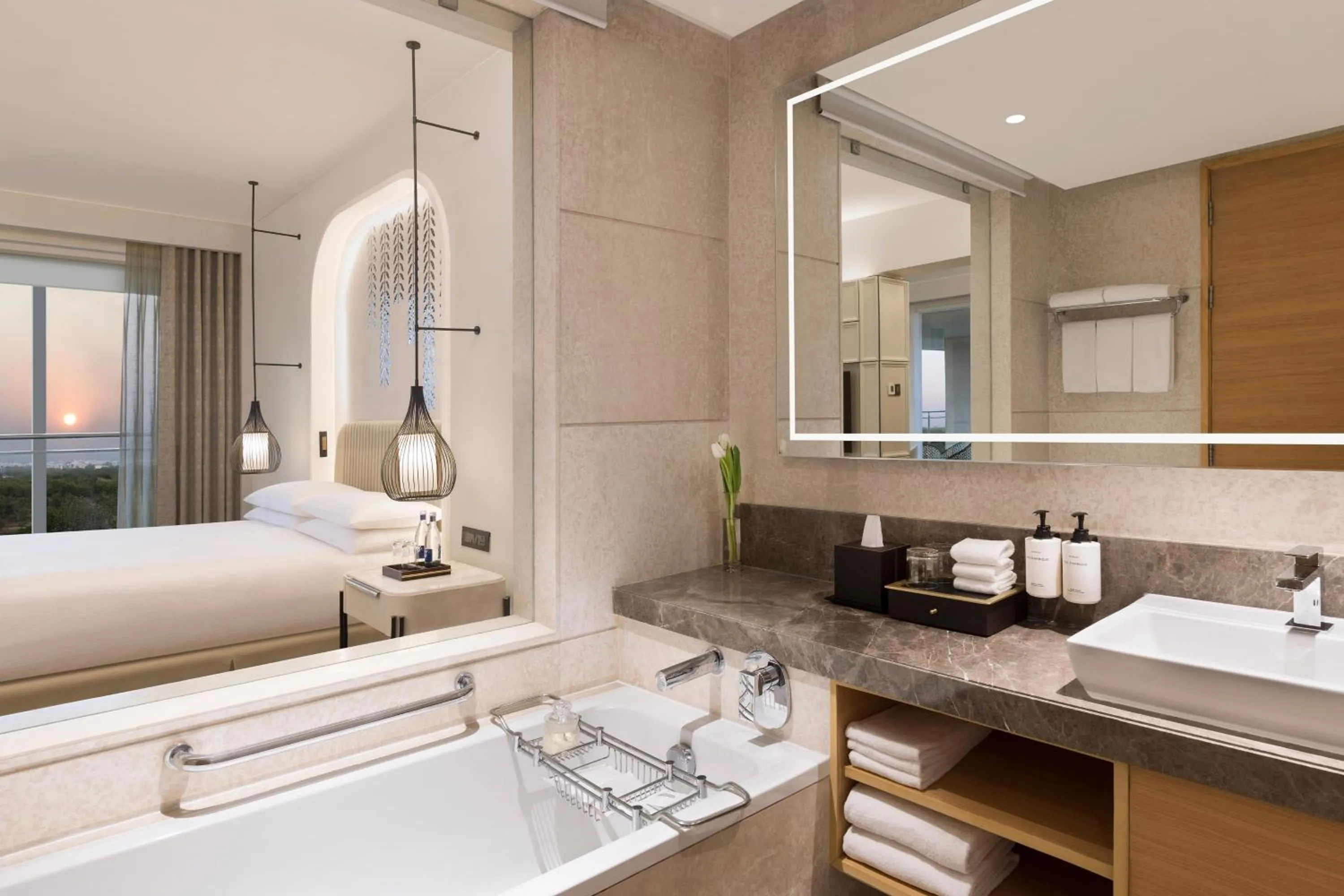 Bathroom, Bed in InterContinental Jaipur Tonk Road by IHG